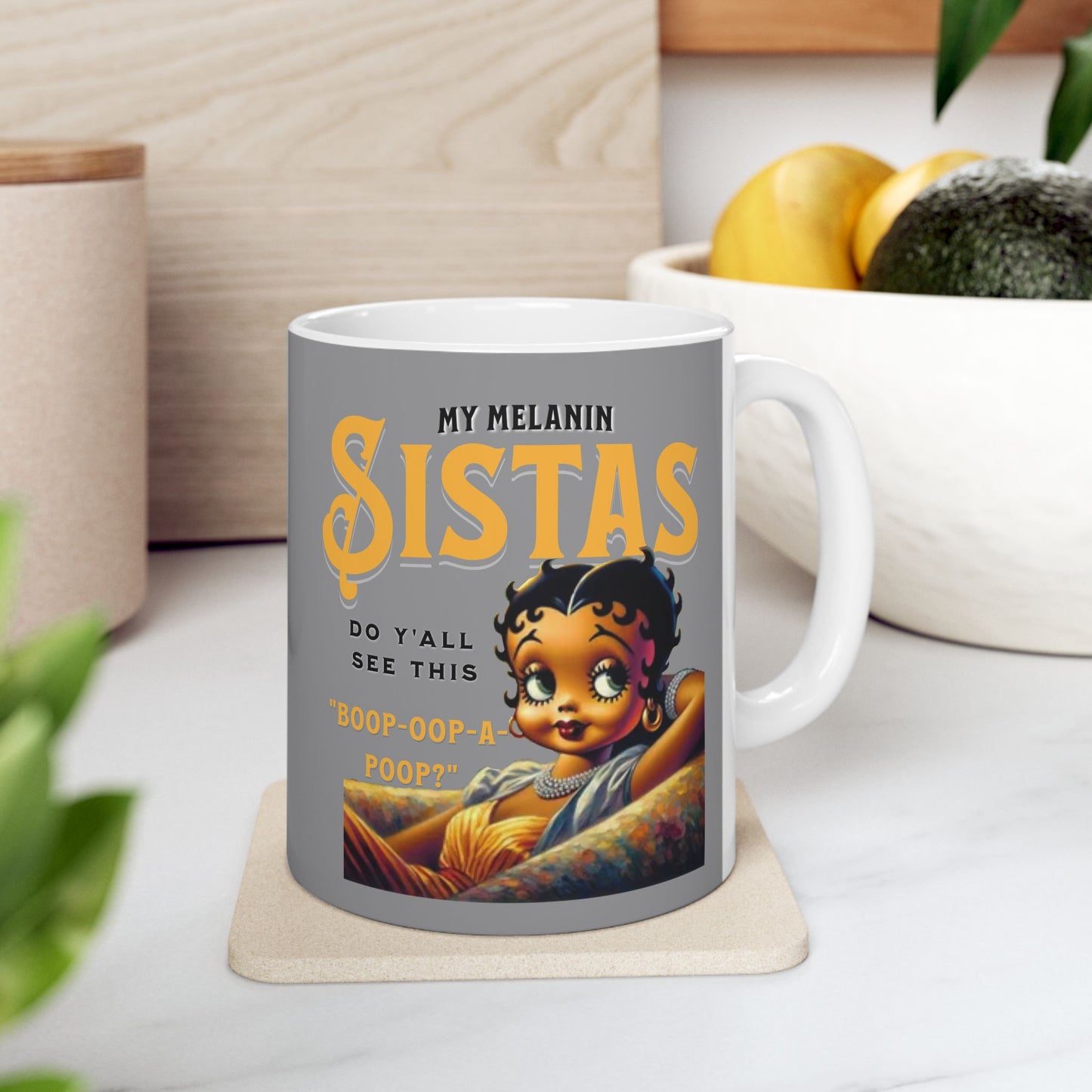 Black Betty Boop Ceramic Mug, (11oz, 15oz), Melanin Betty Boop Humorous Mug, 92 Percent Black Women Mugs, Betty Boop Merchandise