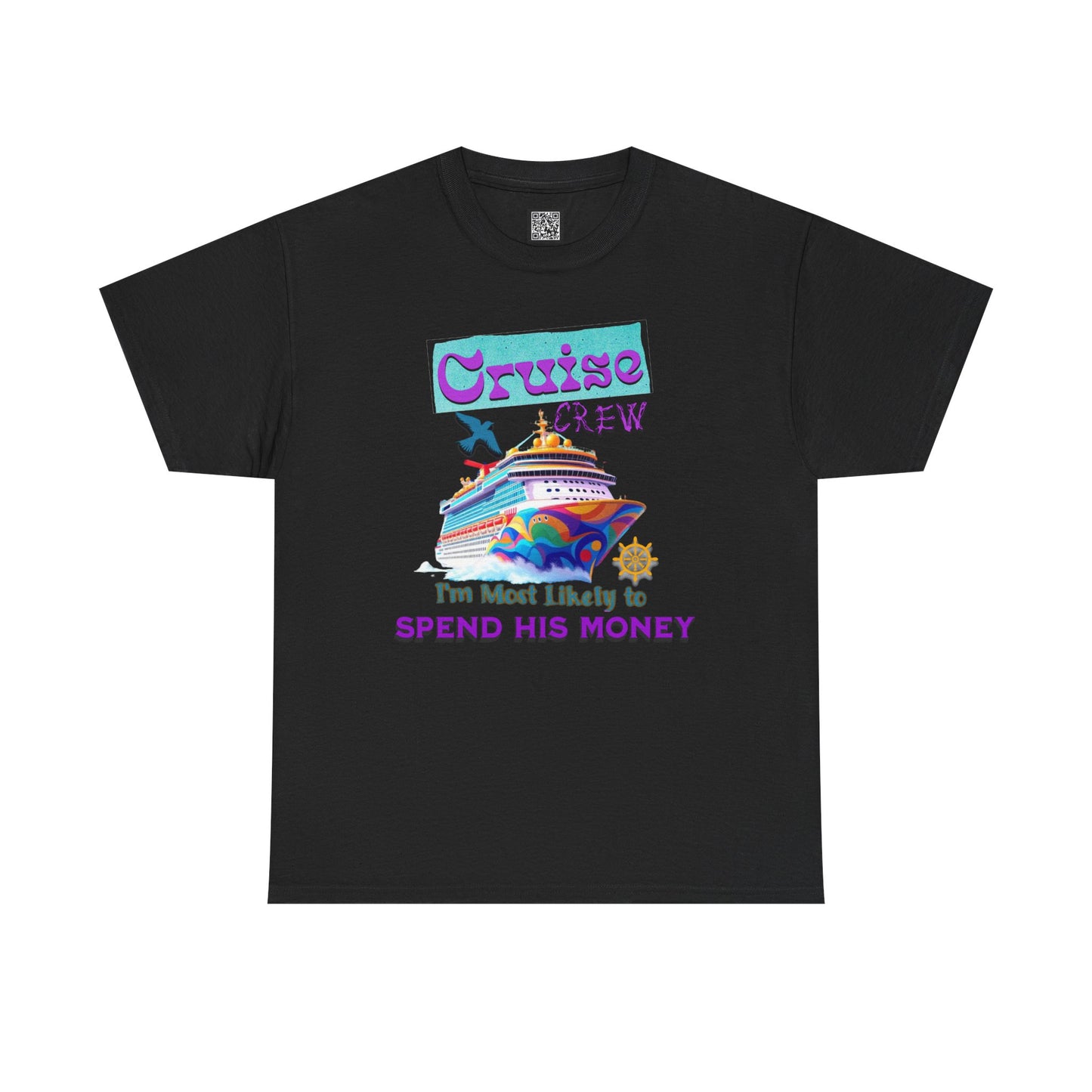 Funny Cruise Crew Tee, Vacation T-Shirt, Gift for Cruise Lovers, Vacation Humor Apparel, Travel Enthusiast Shirt, Spend His Money Tee