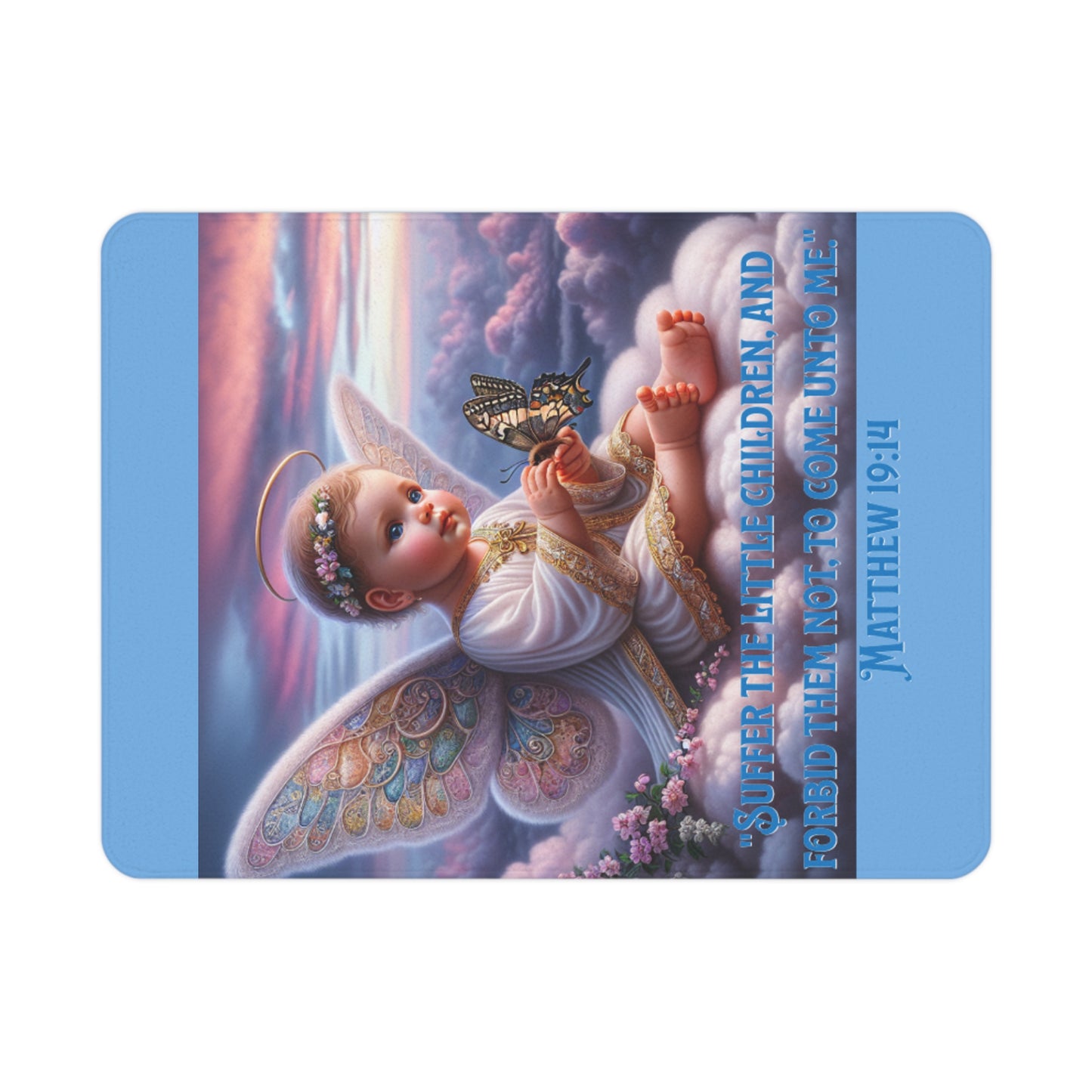 Angel Wings Soft Fleece Baby Blanket - Perfect for Newborns and Baby Shower Gift Giving, Blanket for Boy and Girls, Blue Baby Angel Blankets