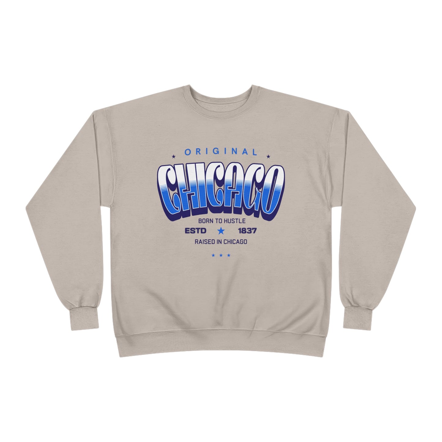Chicago Hustle EcoSmart Crewneck Sweatshirt, Unisex Sweatshirt, Gift for Chicago Lovers, Trendy Streetwear, Casual Wear, Cozy Sweatshirt