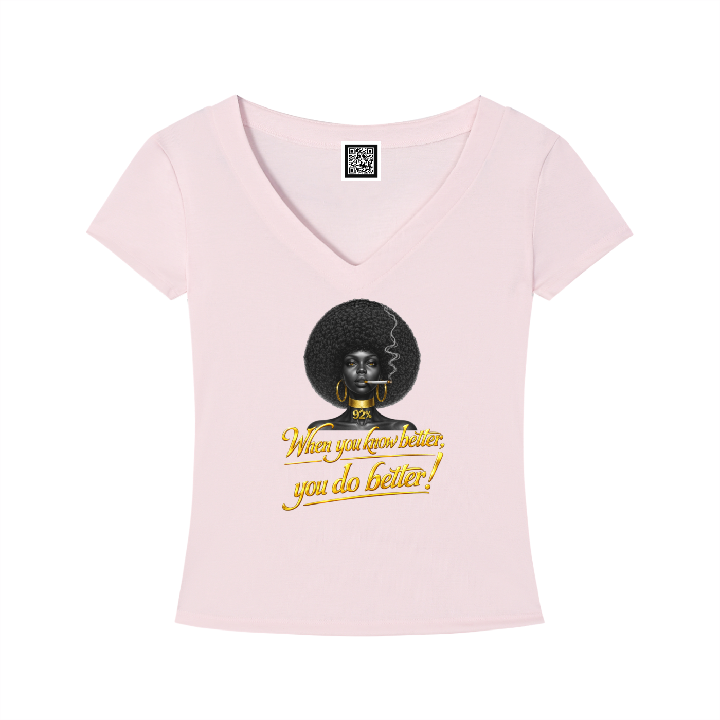 When You Know Better, You Do Better – 92% Women's Tencel Slim Fit V-Neck Crop T-Shirt