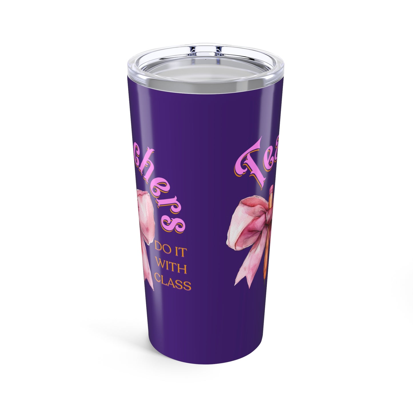Teacher Appreciation Tumbler | 20oz Cup, Gift for Teachers, Coquette Bow Travel Mug for Teachers, Back to School Gift for Educators, Classy Tumbler
