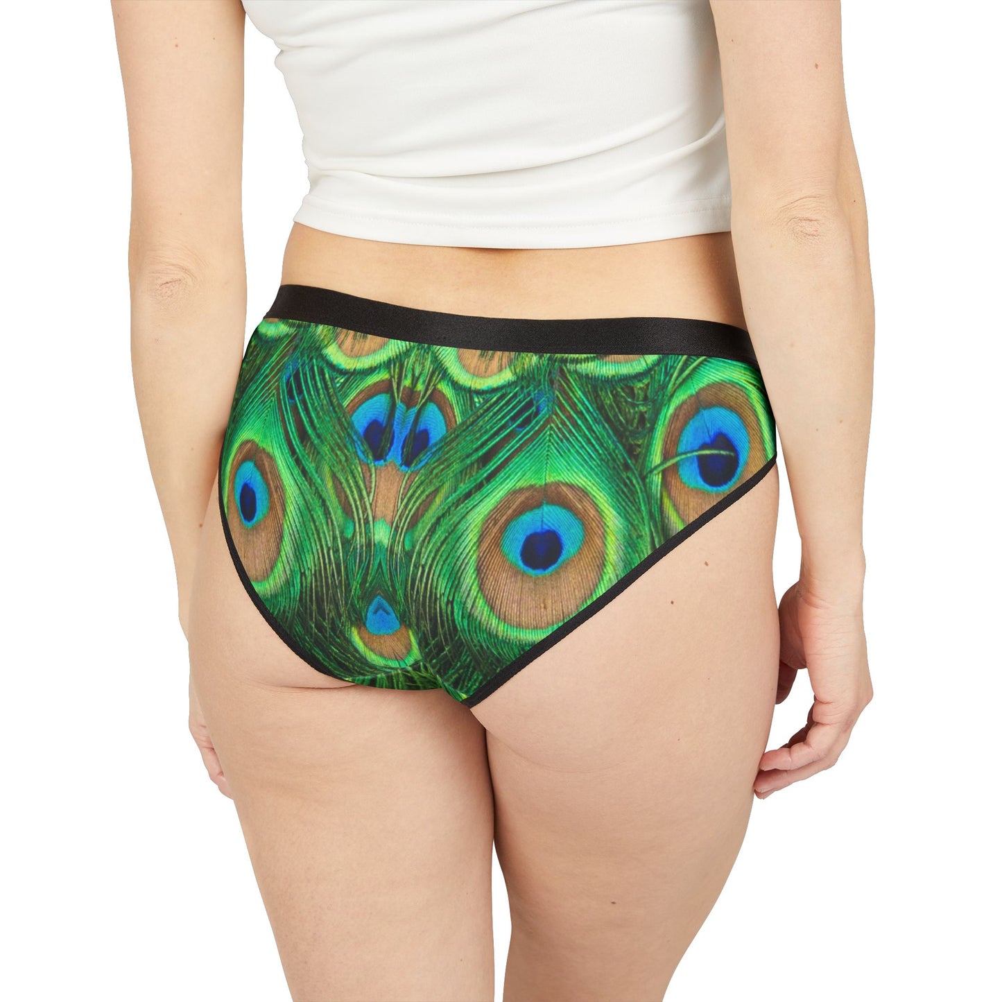 Peacock Print Women's Underwear, Cute Colorful Peacock Panties, Nature-Inspired Lingerie, Eco-Friendly Underwear, Unique Gift for Her