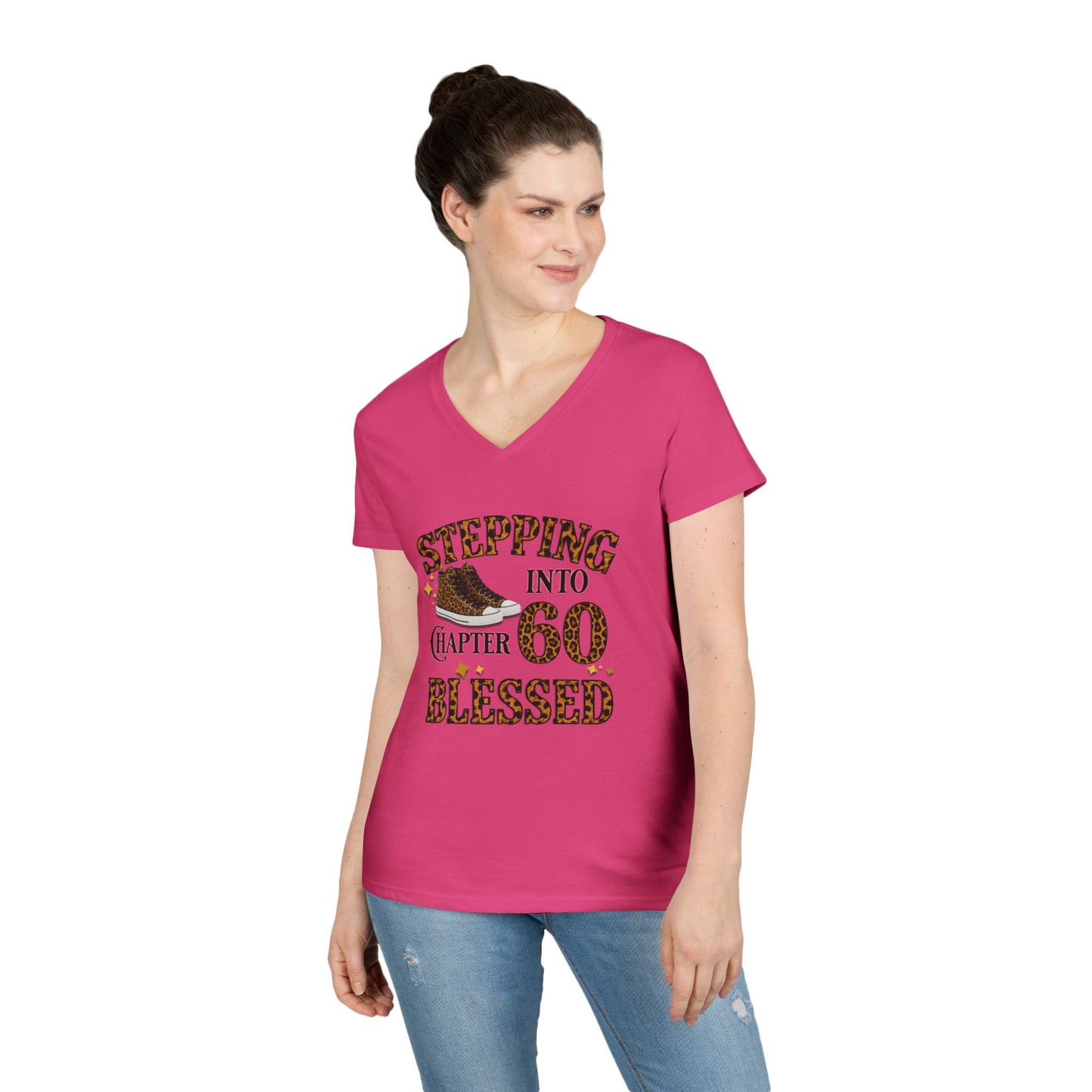 Stepping Into Chapter 60 Blessed V-Neck Tee