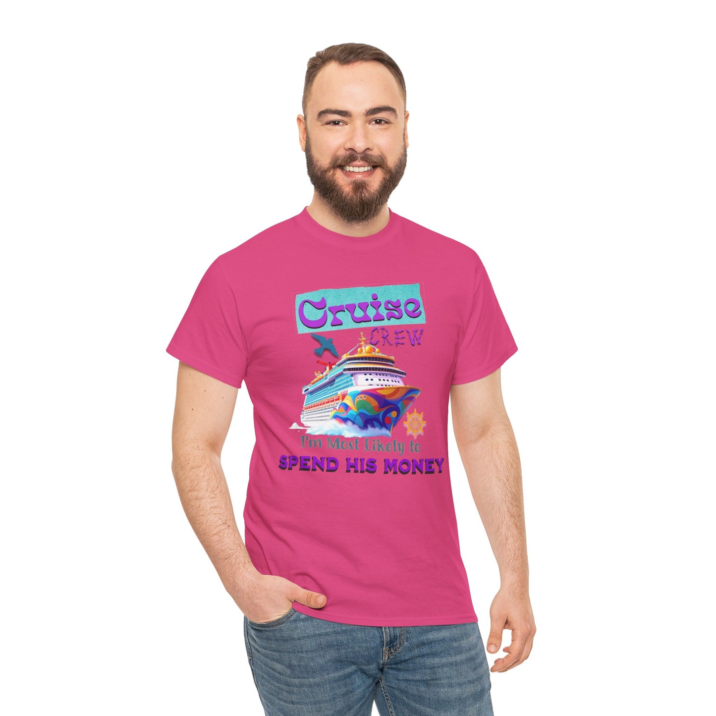 Funny Cruise Crew Tee, Vacation T-Shirt, Gift for Cruise Lovers, Vacation Humor Apparel, Travel Enthusiast Shirt, Spend His Money Tee