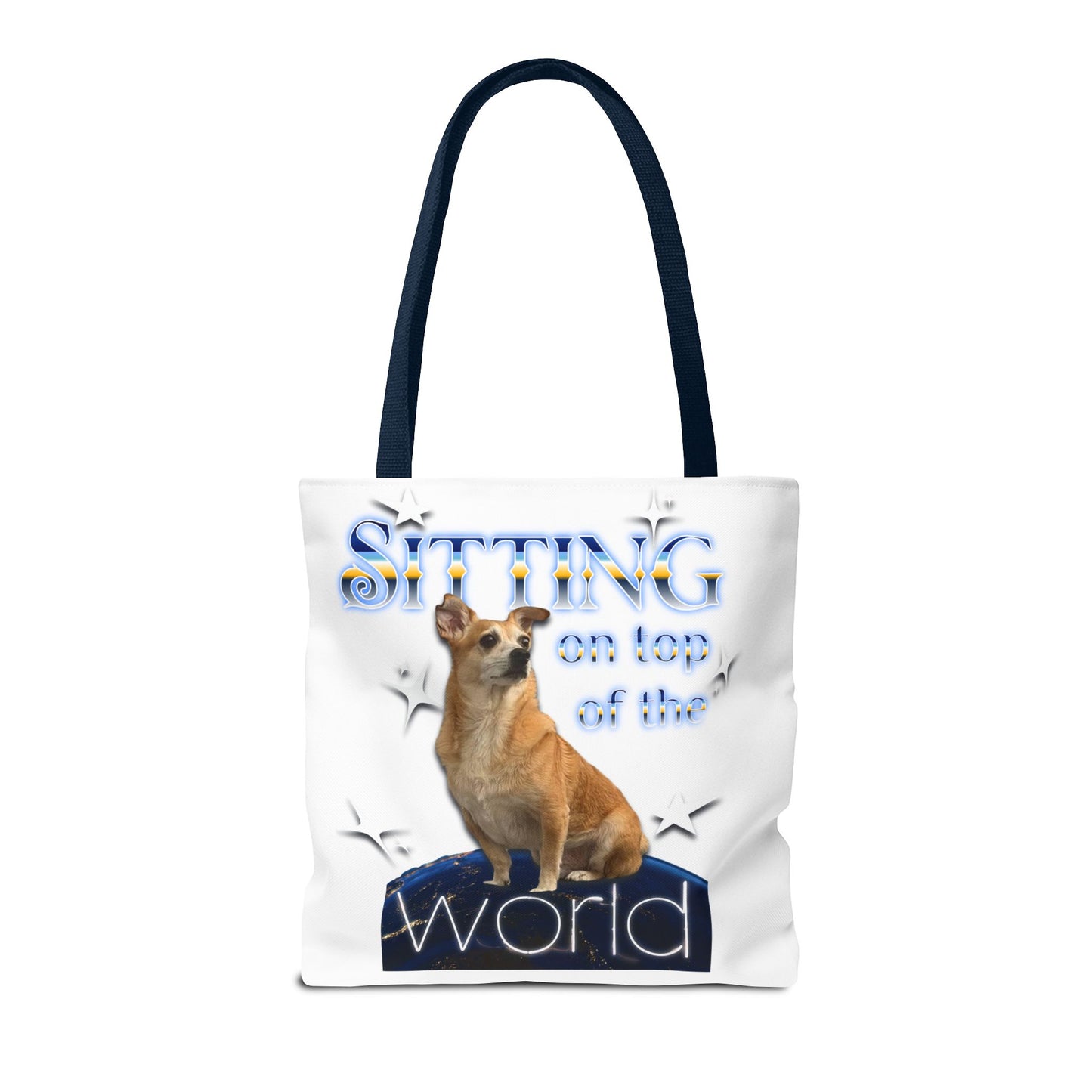 Personalized Tote Bag — "Sitting on Top of the World" Corgi Tote
