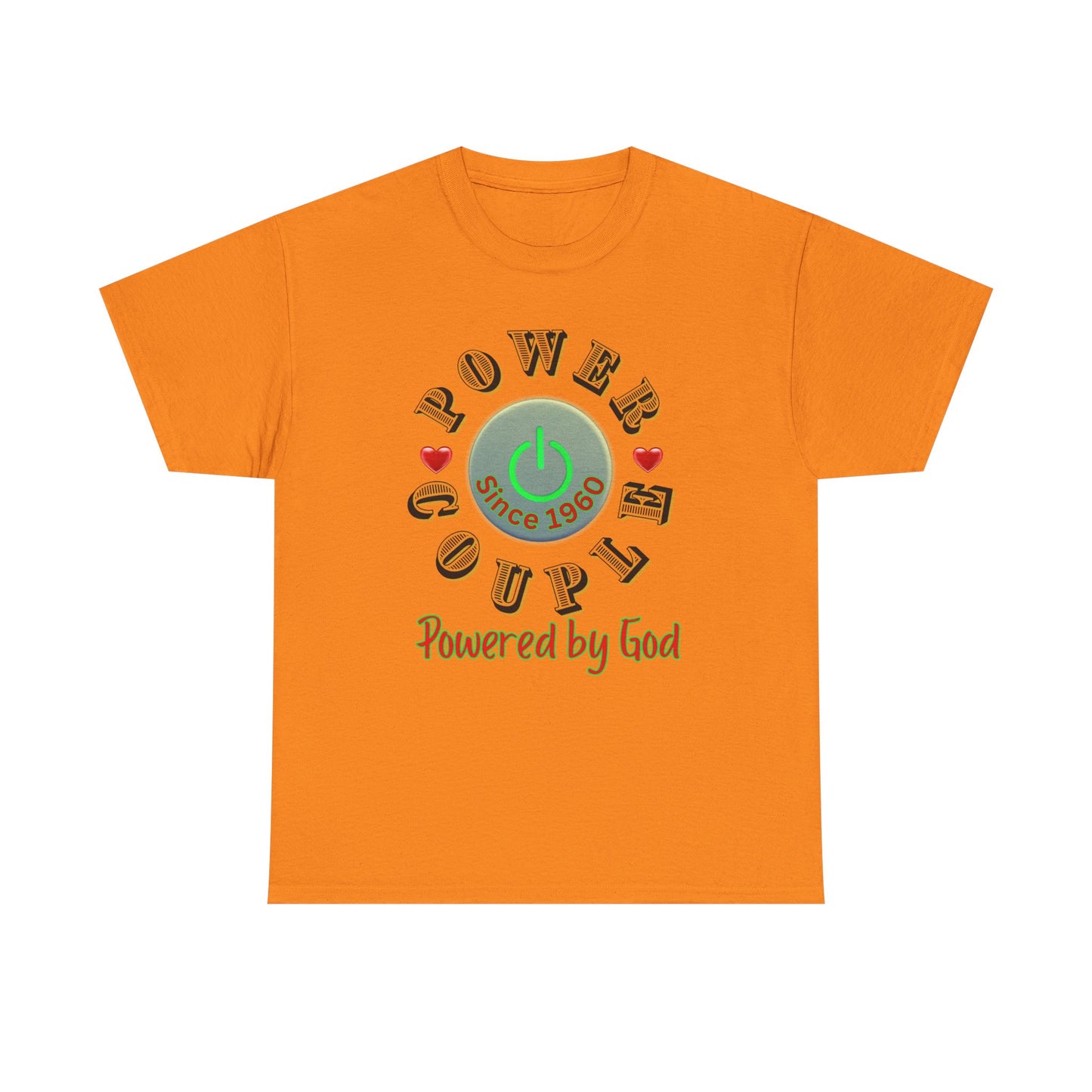 Power Couple - Powered by God T-Shirt | Anniversary Shirt for Couples Since 2011, Valentine T-shirt for Couples Unisex Heavy Cotton Tee