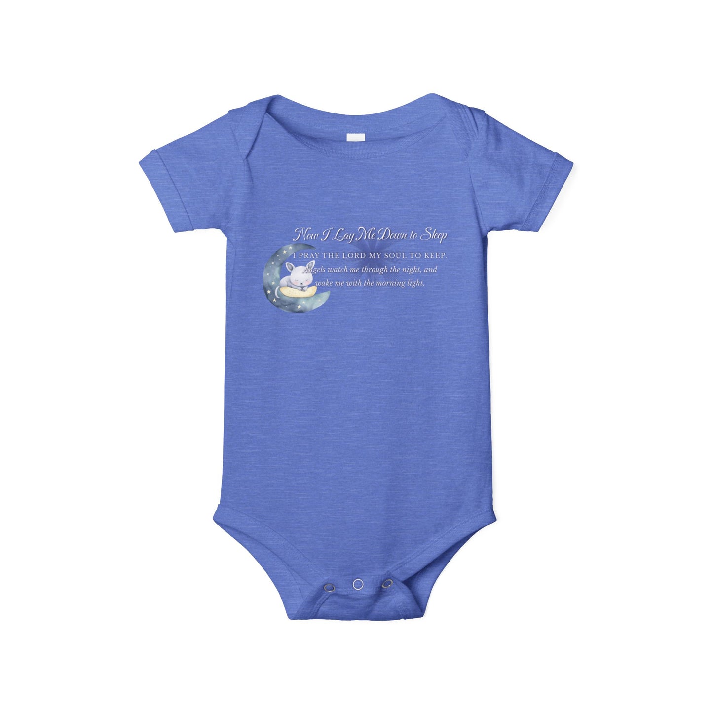 Cute Infant Jersey One Piece - "Now I Lay Me Down to Sleep" Baby Bodysuit, Newborn Baby Shower Gift, Onesie with a Nighttime Prayer