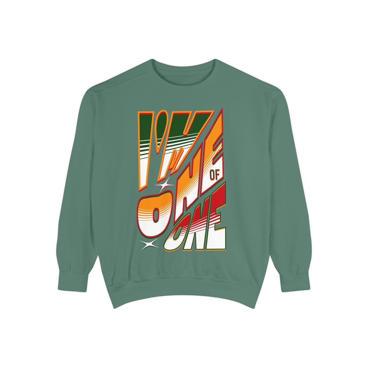 Vibrant One of One Sweatshirt, Juneteenth Garment-Dyed Sweatshirt, Red, Yellow, Green Sweatshirt, Trendy Afrocentric Color Shirt