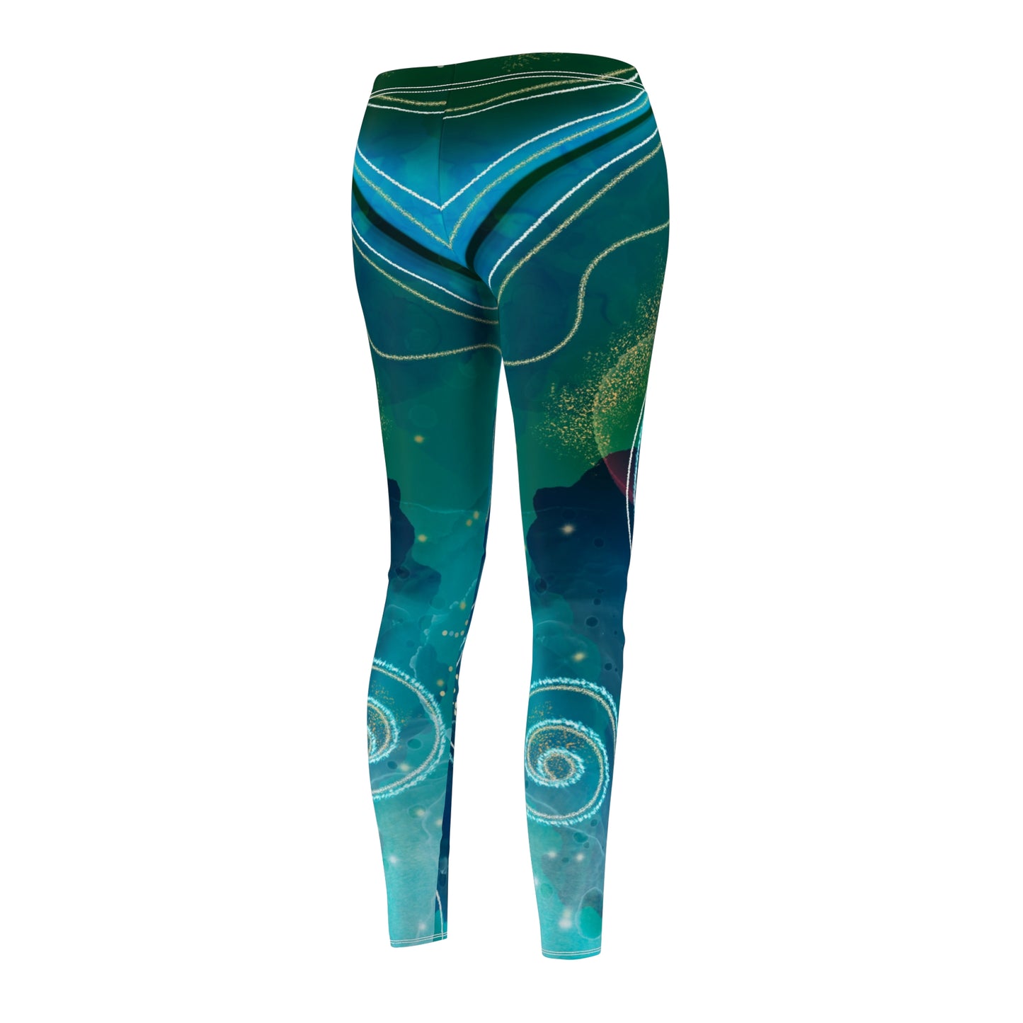 Women's Multi-Color Blue Casual Leggings, Celestial Colored Leggings for Women, Women Yoga Pants, Cute Colorful Women Yoga Pants