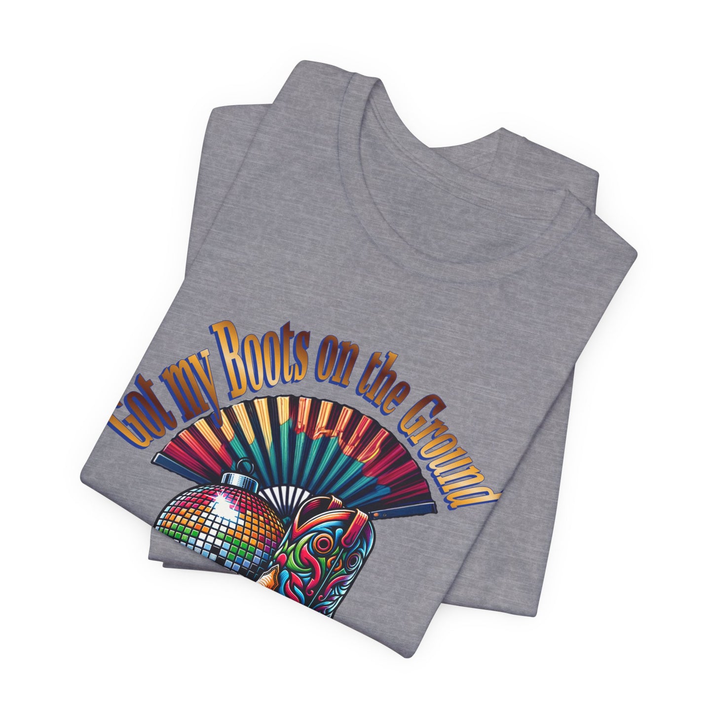 Boots on the Ground Groove Tee, Disco Ball Unisex Jersey Tee - Fun Tee for Latest Dance Crave Boots on the Ground Music Lovers