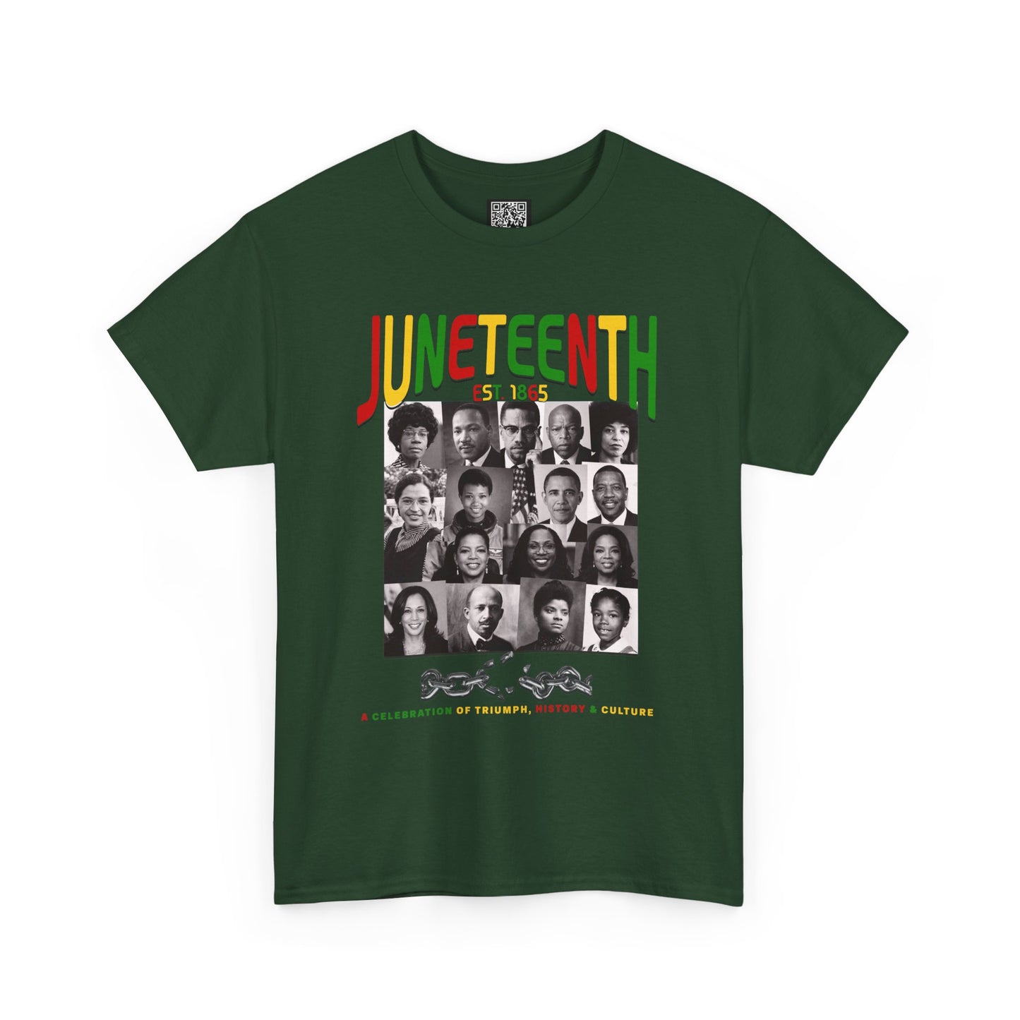 Juneteenth Celebration T-Shirt – "Let Freedom Ring" Colorful Chain Design (Est. 1865)