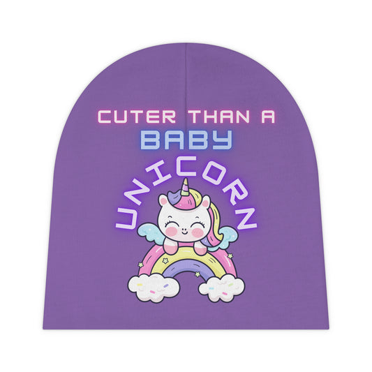 Cuter Than a Baby Unicorn Beanie, Baby Unicorn Cap for Baby, Baby Shower Gift for a Newborn, Gift for Unicorn Enthusiast, Unisex Baby Gift