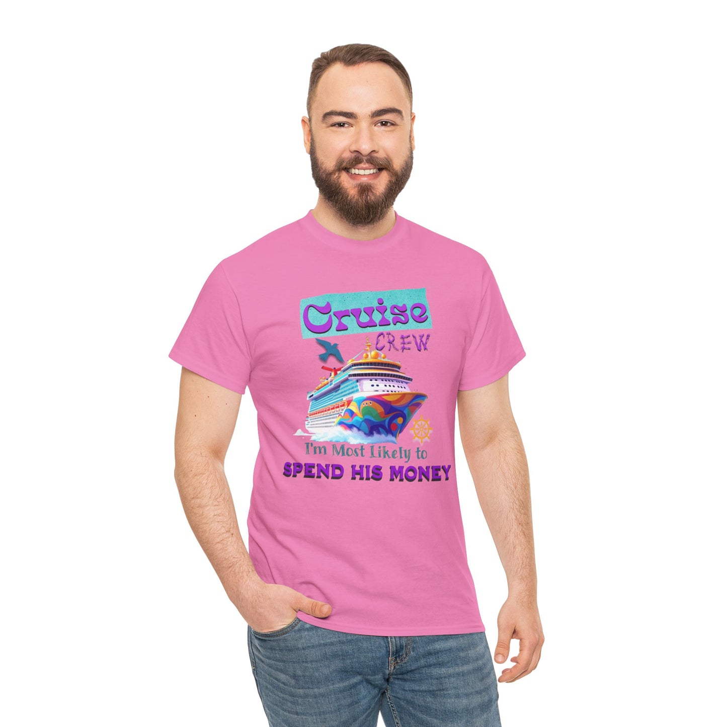 Funny Cruise Crew Tee, Vacation T-Shirt, Gift for Cruise Lovers, Vacation Humor Apparel, Travel Enthusiast Shirt, Spend His Money Tee
