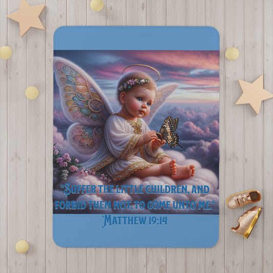 Angel Wings Soft Fleece Baby Blanket - Perfect for Newborns and Baby Shower Gift Giving, Blanket for Boy and Girls, Blue Baby Angel Blankets