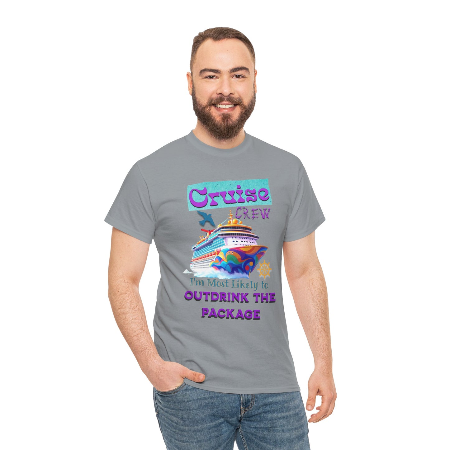 Cruise Crew Outdrink Package Tee | Fun Vacation T-Shirt | Perfect for Summer, Group Trips, Gifts, Drink Package T-Shirt for Cruise
