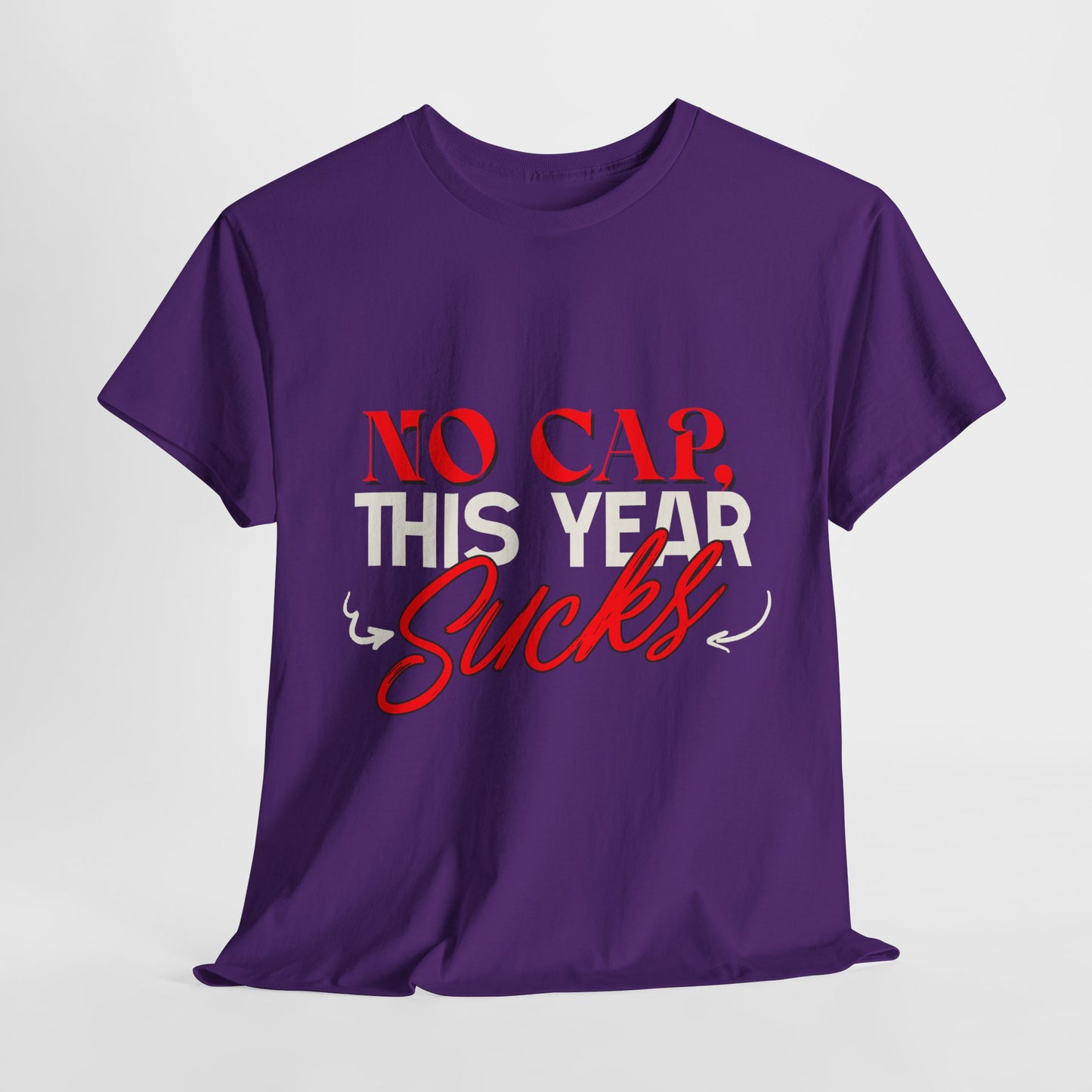 No Cap This Year Sucks Heavy Cotton Unisex T-Shirt, America's Demise 2025, Hard Year Difficult Times Shirt, Fight for Democracy Tees