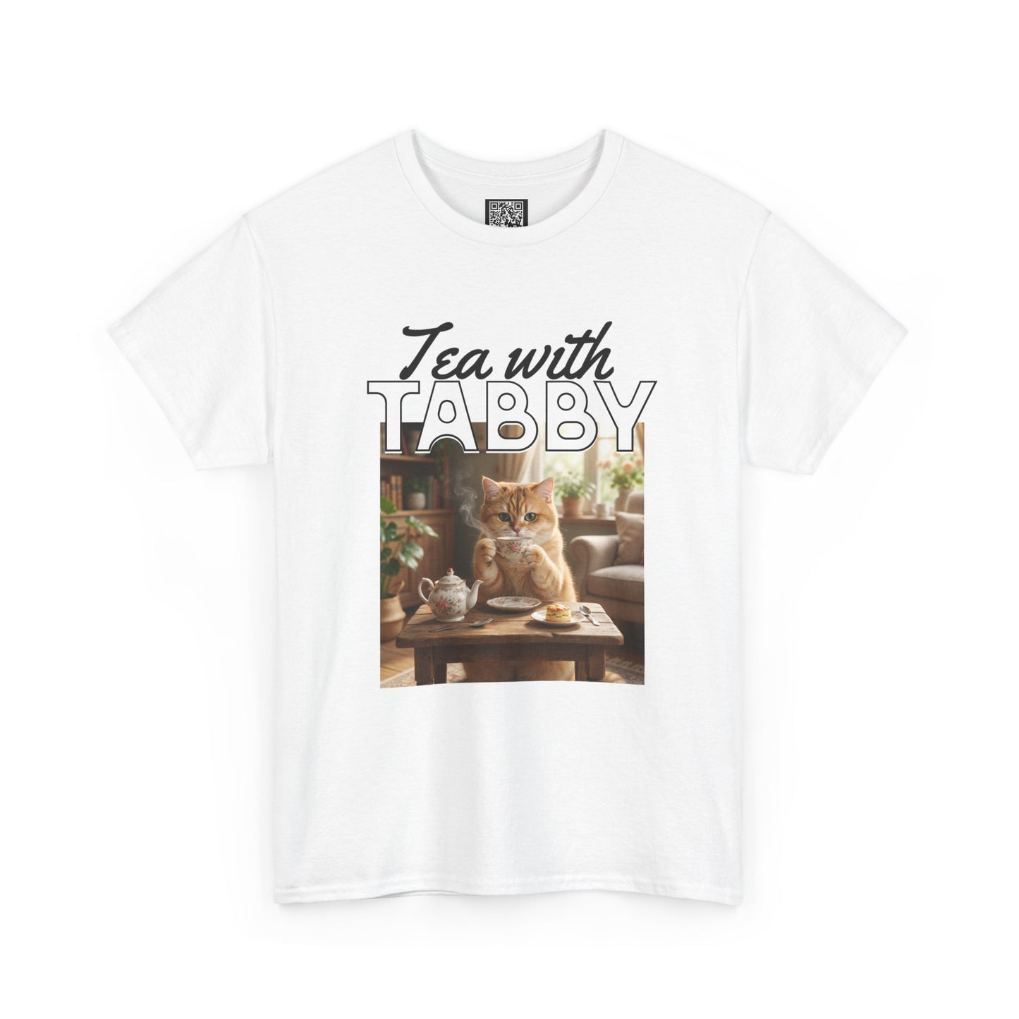 Personalized Tea with Tabby T-Shirt — Custom Cozy Cat Graphic Tee