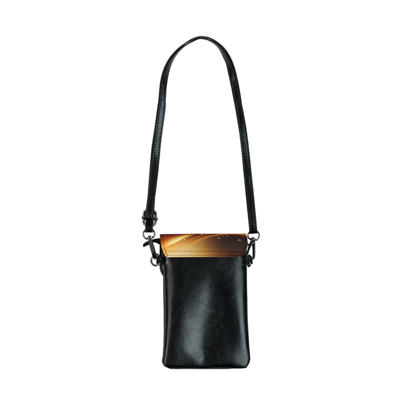 Elegant Small Cell Phone Wallet with Stylish Strap - Perfect for On-the-Go Convenience, Brown Black and Gold Cellphone Clutch