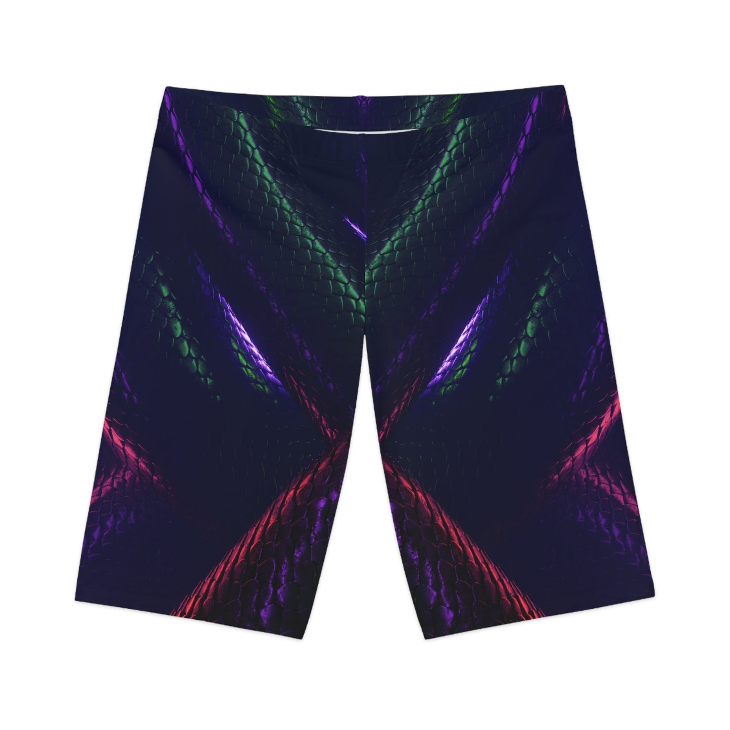 Women's Stylish Snakeskin Print Bike Shorts with Vibrant Design