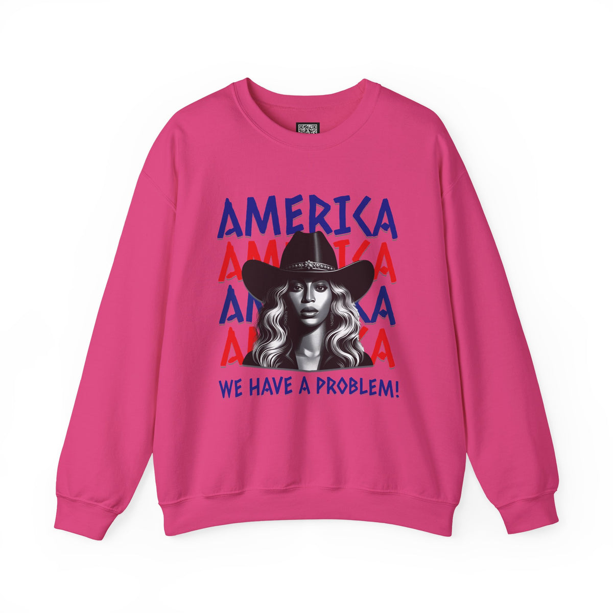 America Graphic Crewneck Sweatshirt, Beyonce America We Have a Problem, Fan Merchandise for Beyonce, Unisex Gildan Sweatshirts