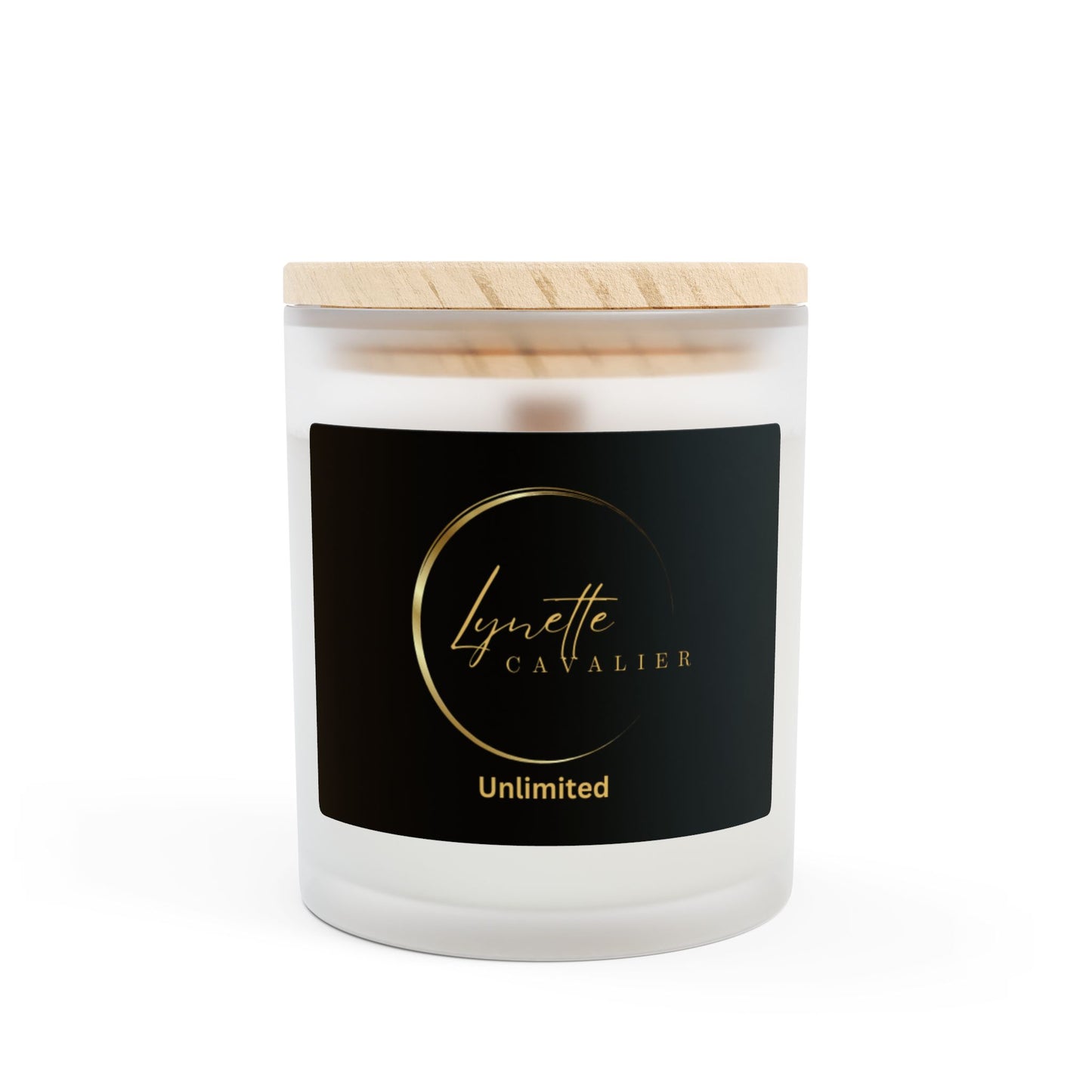 Lynette Cavalier's Frosted Glass Candle, 11oz, Coconut Soy No Dyes, Burn time 50 Hours, Made in the USA,