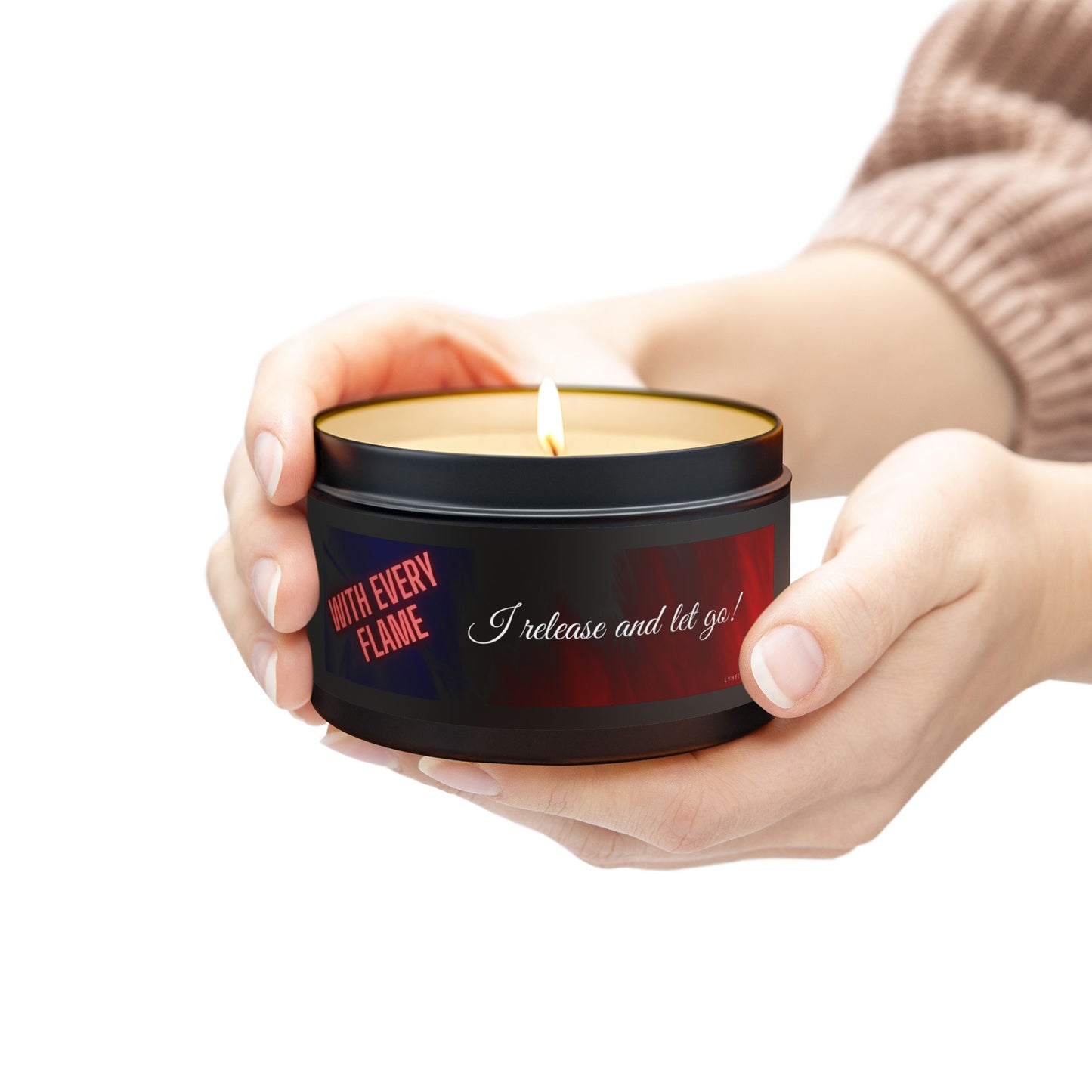 Lynette Cavalier's Tin Candles, Captivating aromas: Evergreen, Fresh Coffee, Mango Coconut, Spa Retreat, Vanilla Bean, Tin Colors: Gold, Silver, Black