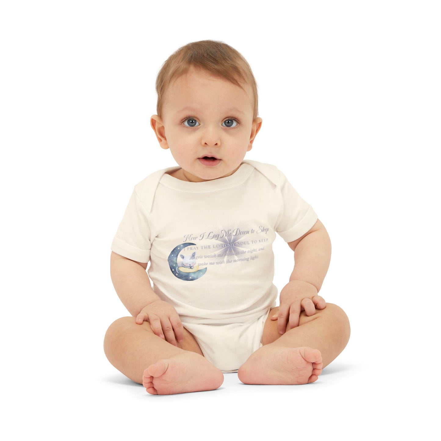 Cute Infant Jersey One Piece - "Now I Lay Me Down to Sleep" Baby Bodysuit, Newborn Baby Shower Gift, Onesie with a Nighttime Prayer