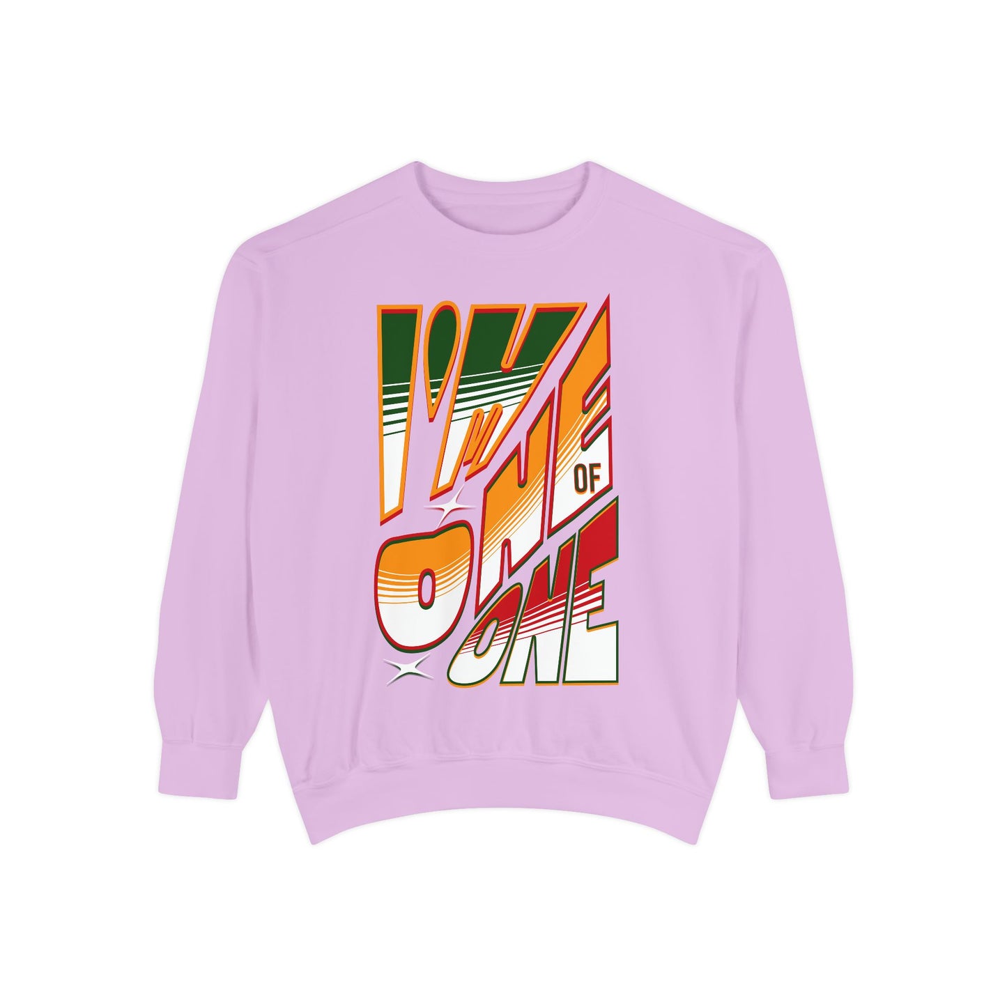 Vibrant One of One Sweatshirt, Juneteenth Garment-Dyed Sweatshirt, Red, Yellow, Green Sweatshirt, Trendy Afrocentric Color Shirt