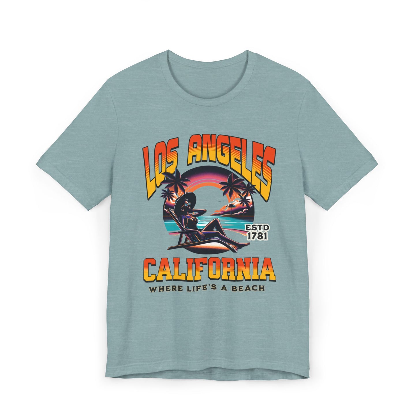 Los Angeles Vibes – “Where Life’s a Beach” Tee, Los Angeles Style Clothing, Beach Style T-Shirt, Rep Your City Los Angeles