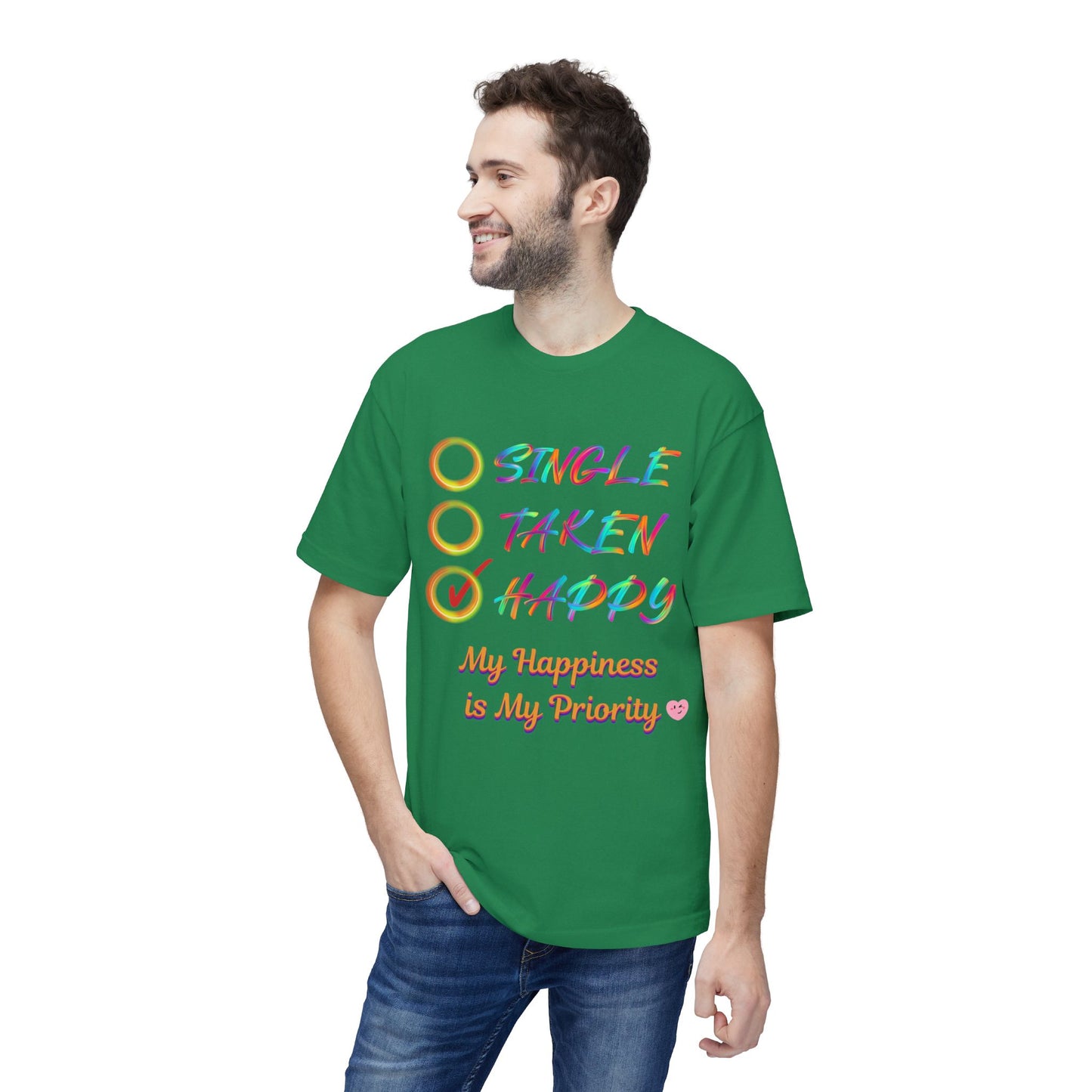 My Happiness is My Priority, Unisex Midweight T-shirt, Valentine to Myself T-Shirt, Valentine T-Shirt, Self-Love T-Shirts, Taken, Single Happy