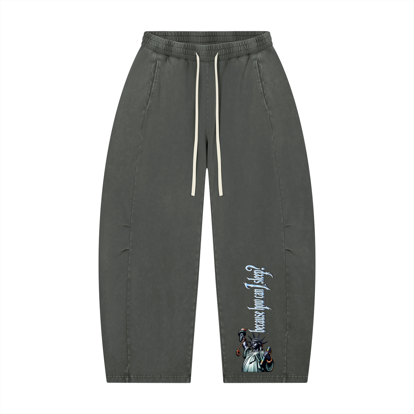 "Woke" Unisex Mineral Wash Barrel Leg Pants