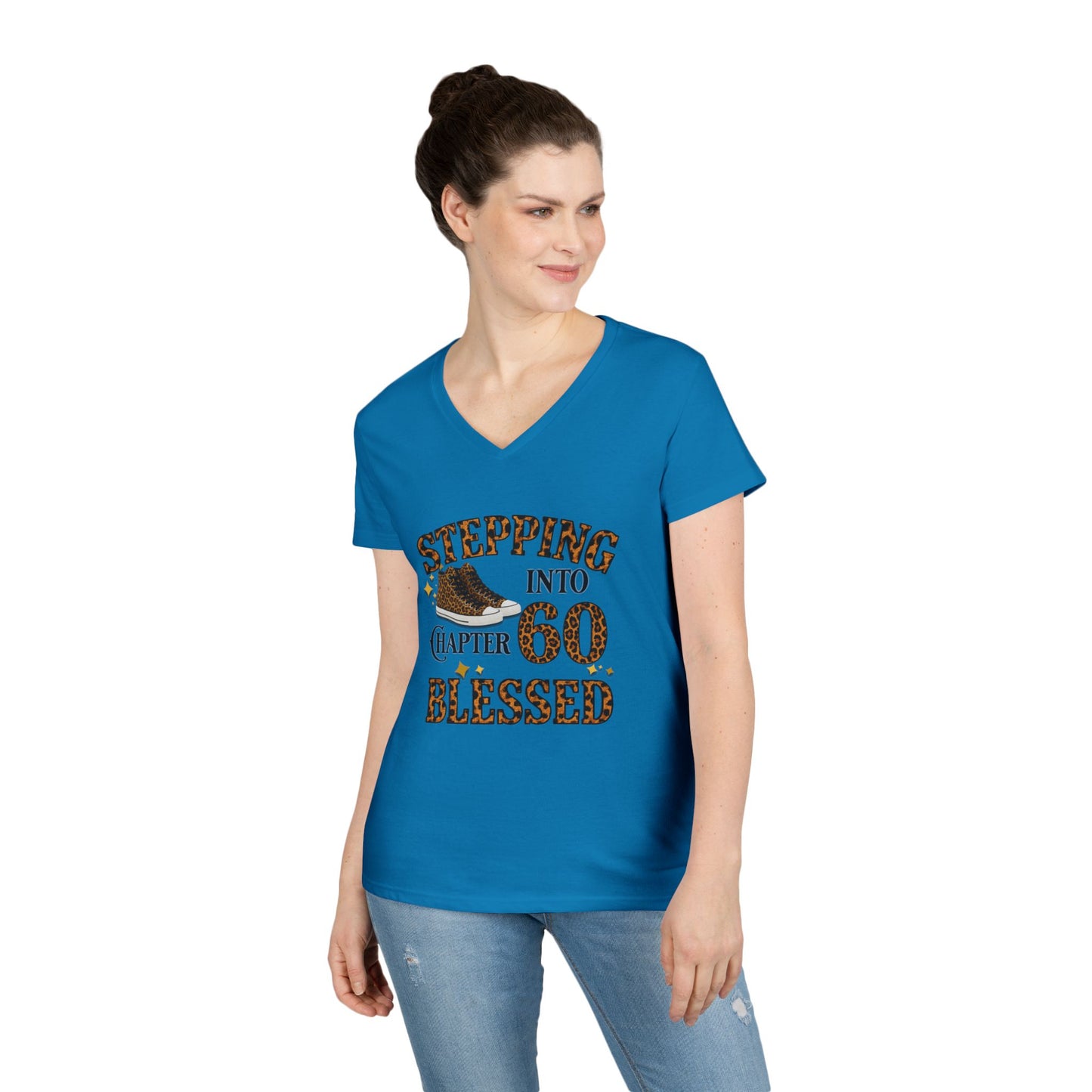Stepping Into Chapter 60 Blessed V-Neck Tee