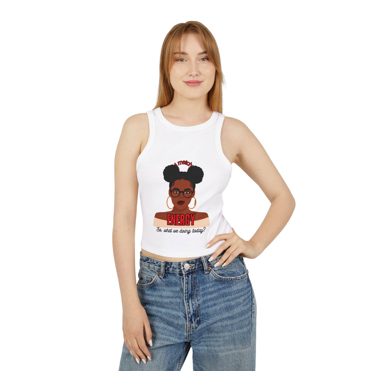 I Match Energy Women's Micro Rib Racer Tank Top,