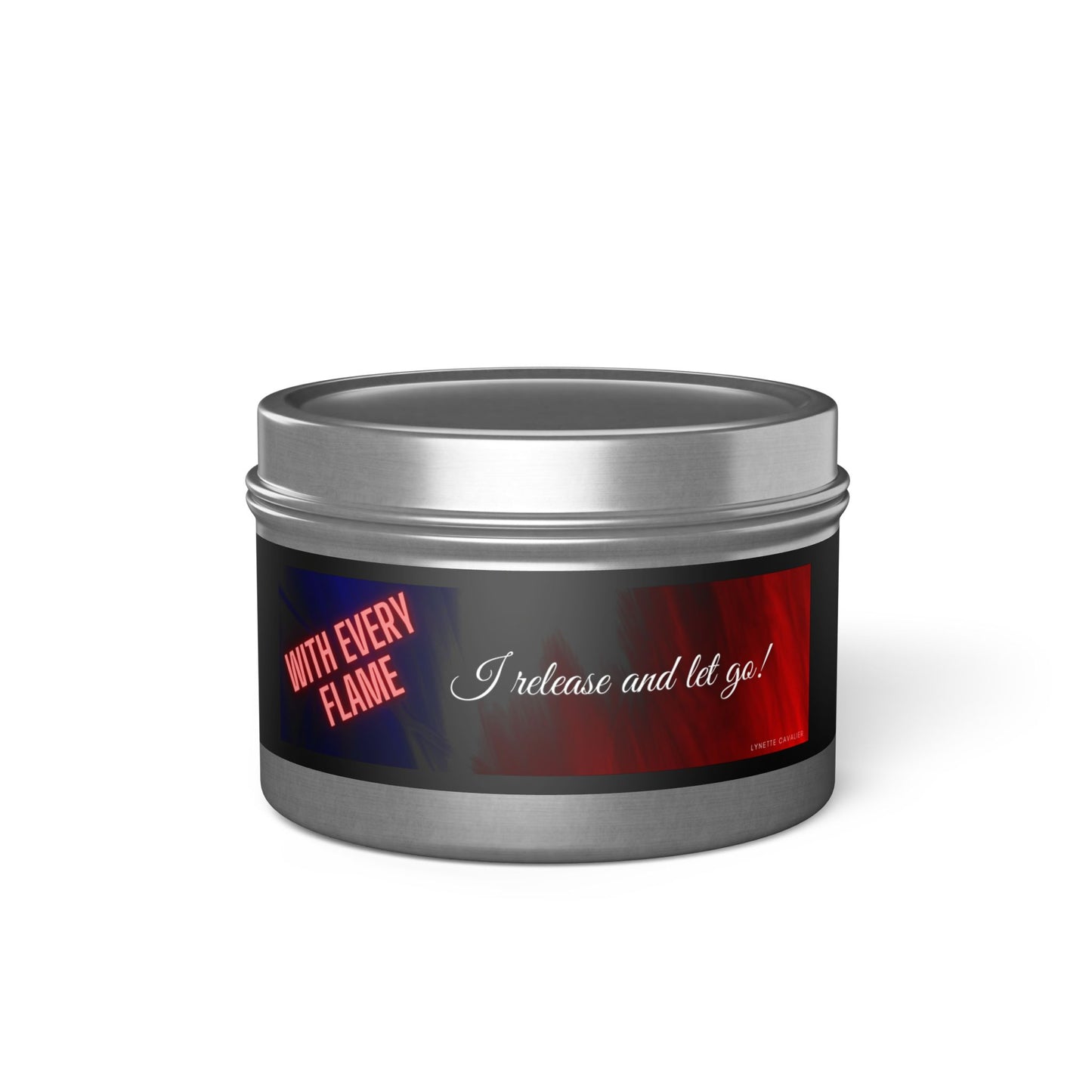 Lynette Cavalier's Tin Candles, Captivating aromas: Evergreen, Fresh Coffee, Mango Coconut, Spa Retreat, Vanilla Bean, Tin Colors: Gold, Silver, Black