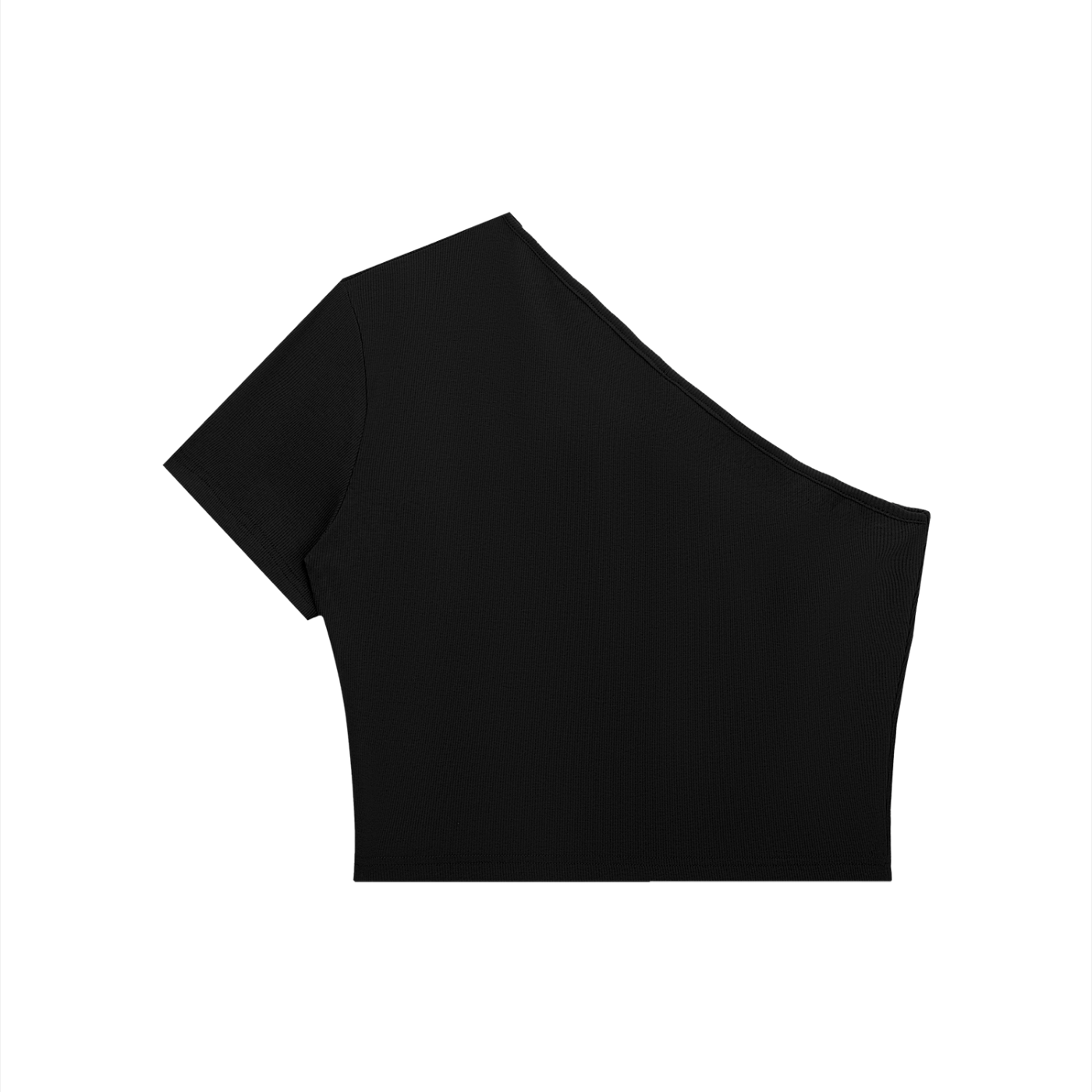 Women's One-Shoulder Crop T-Shirt – Red Lips Print | Bodycon Summer Top