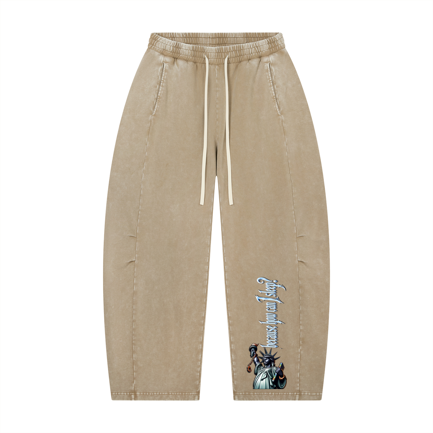 "Woke" Unisex Mineral Wash Barrel Leg Pants
