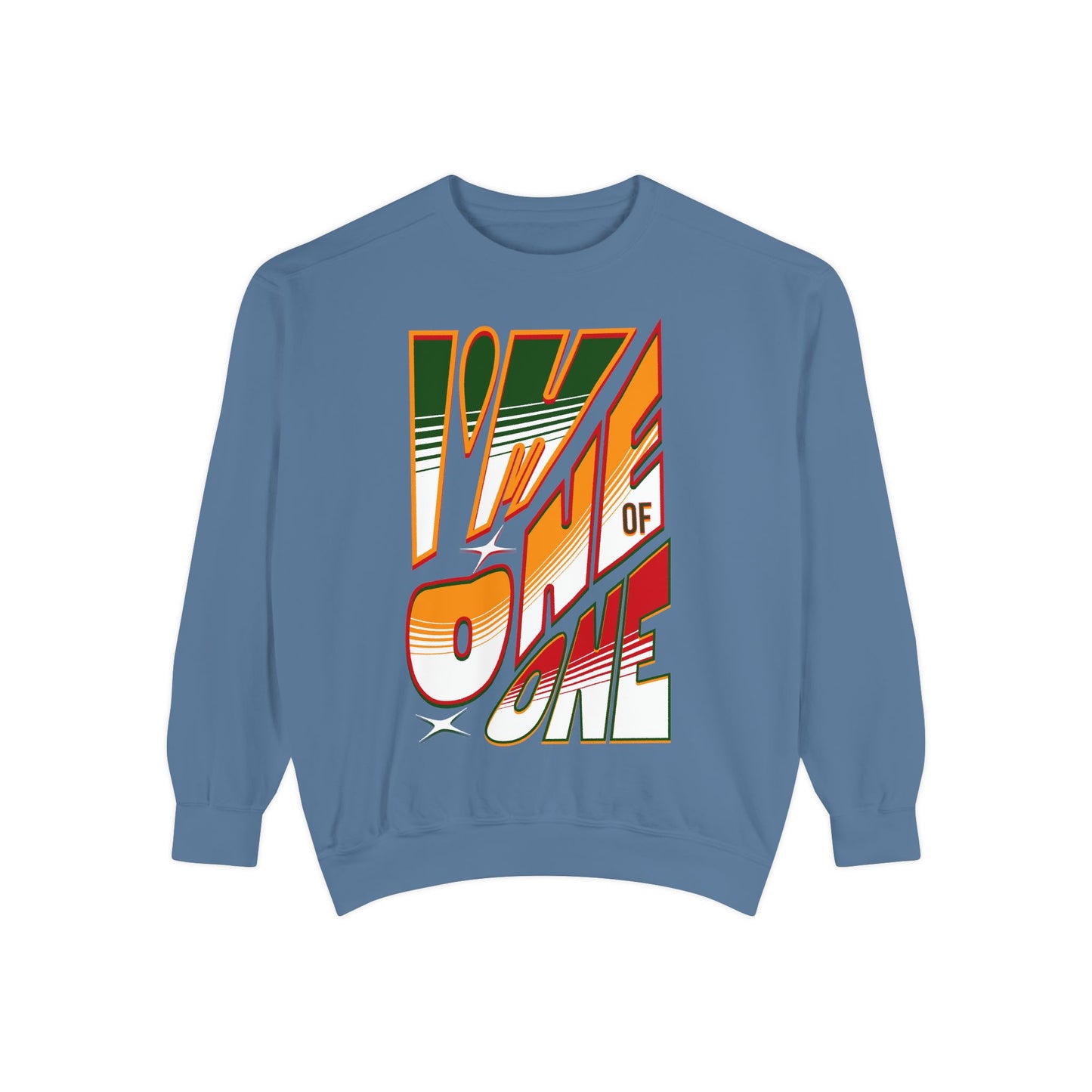 Vibrant One of One Sweatshirt, Juneteenth Garment-Dyed Sweatshirt, Red, Yellow, Green Sweatshirt, Trendy Afrocentric Color Shirt