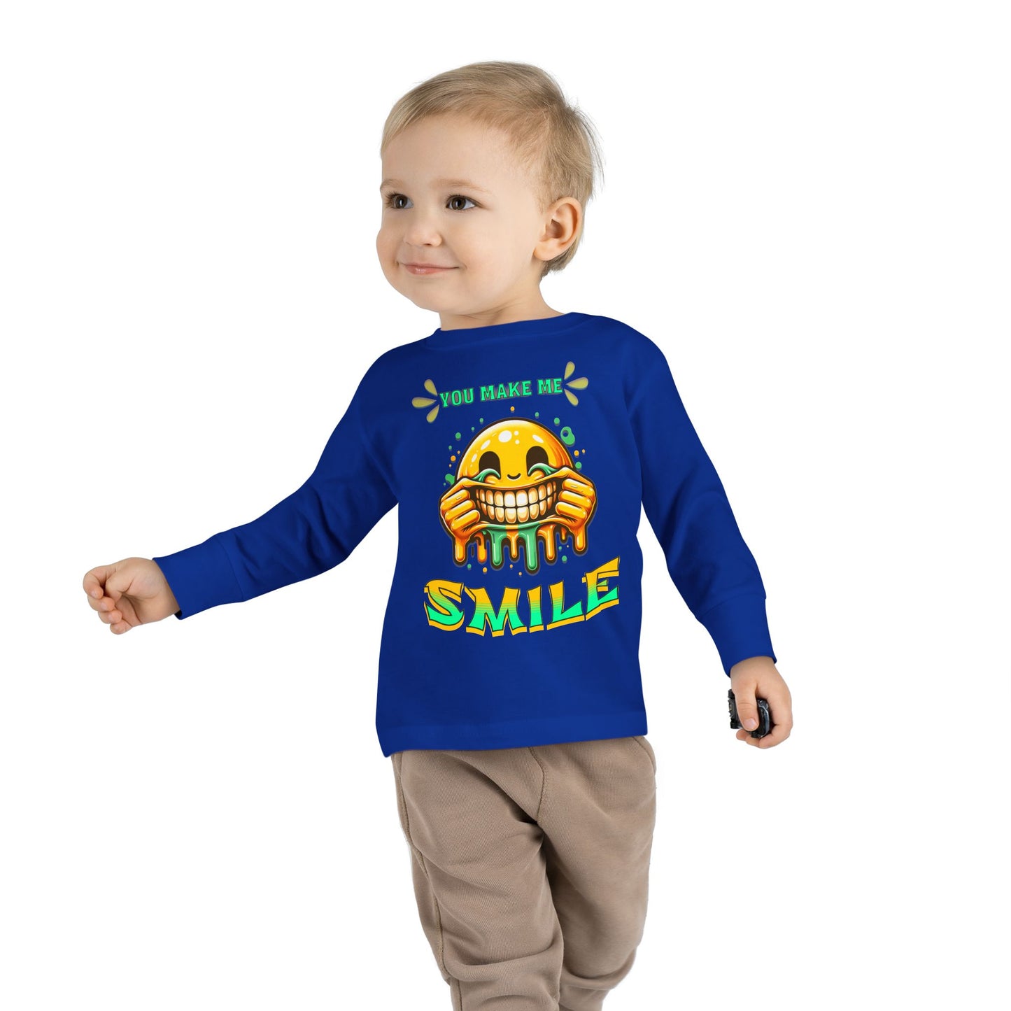 You Make Me Smile Toddler Long Sleeve Tee, Cute Kids T-Shirt, Joyful Nursery Clothing, Gift for Toddlers, Fall Fashion T-Shirts