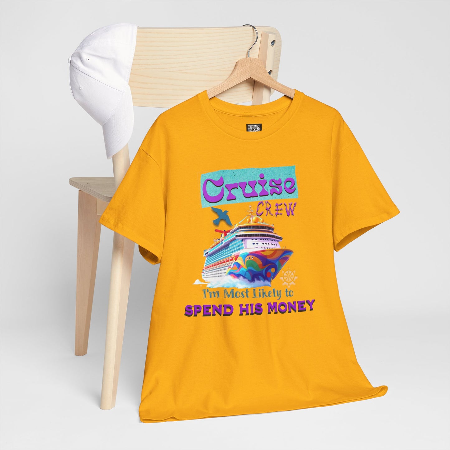Funny Cruise Crew Tee, Vacation T-Shirt, Gift for Cruise Lovers, Vacation Humor Apparel, Travel Enthusiast Shirt, Spend His Money Tee