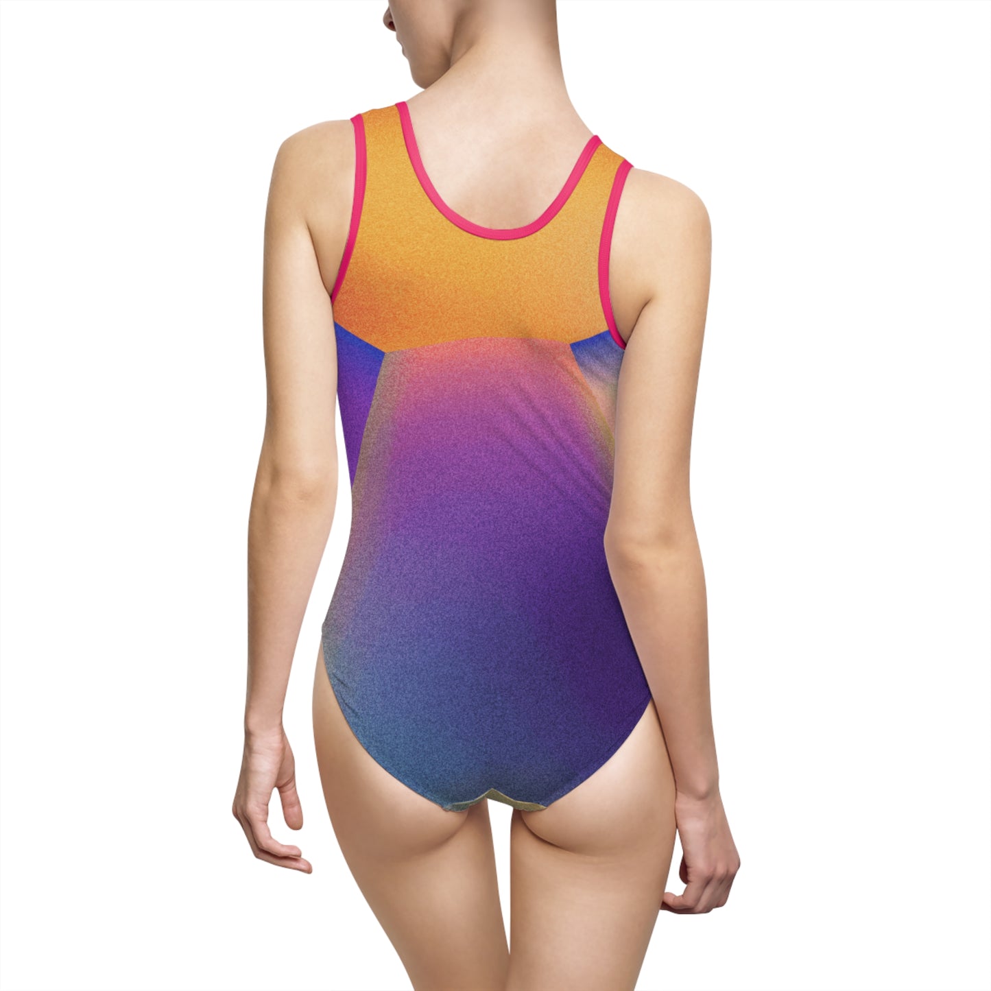 Vibrant Gradient Women's One-Piece Swimsuit - Perfect for Summer Pools and Beach Days, One of a Kind Gradient Print Bathing Suit