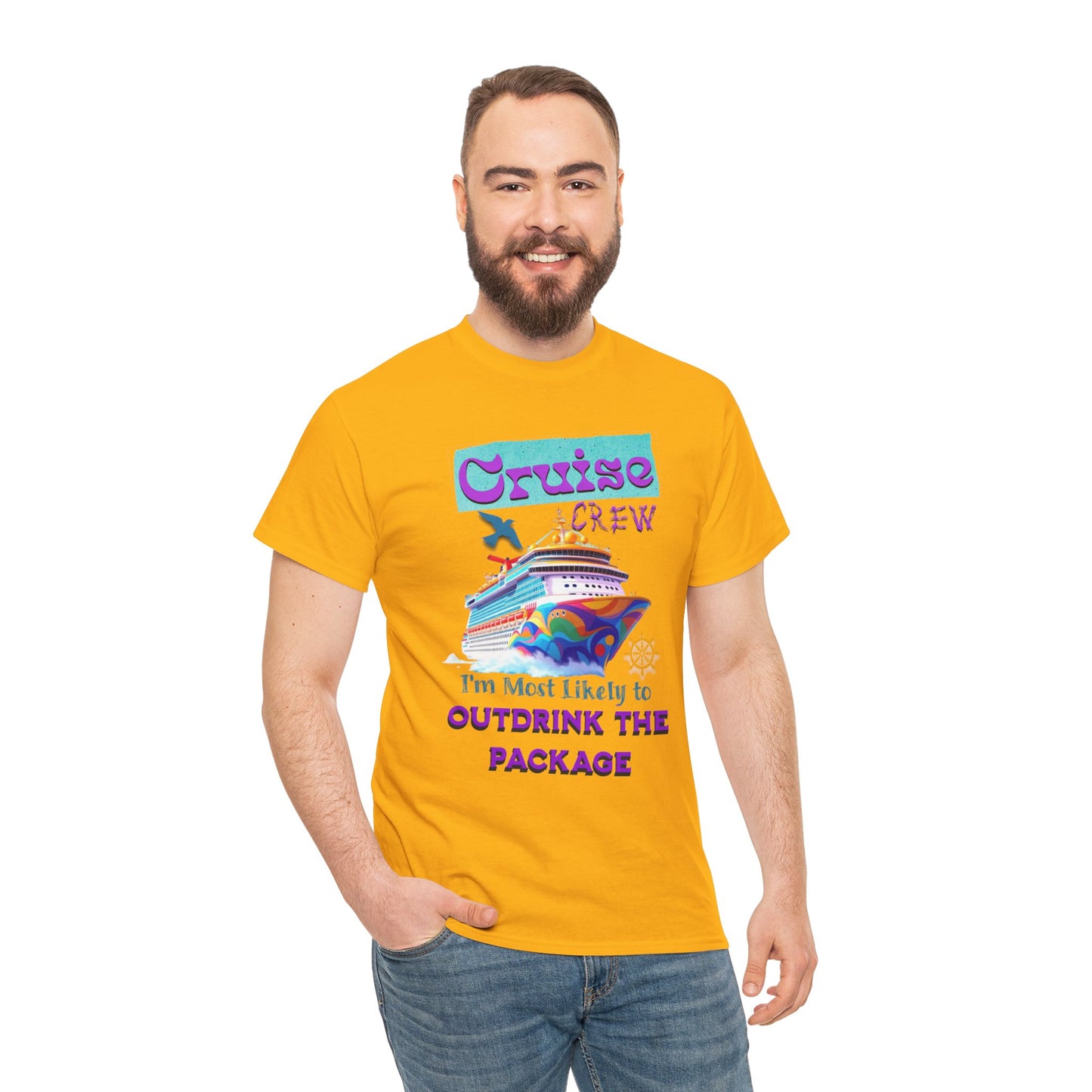 Cruise Crew Outdrink Package Tee | Fun Vacation T-Shirt | Perfect for Summer, Group Trips, Gifts, Drink Package T-Shirt for Cruise