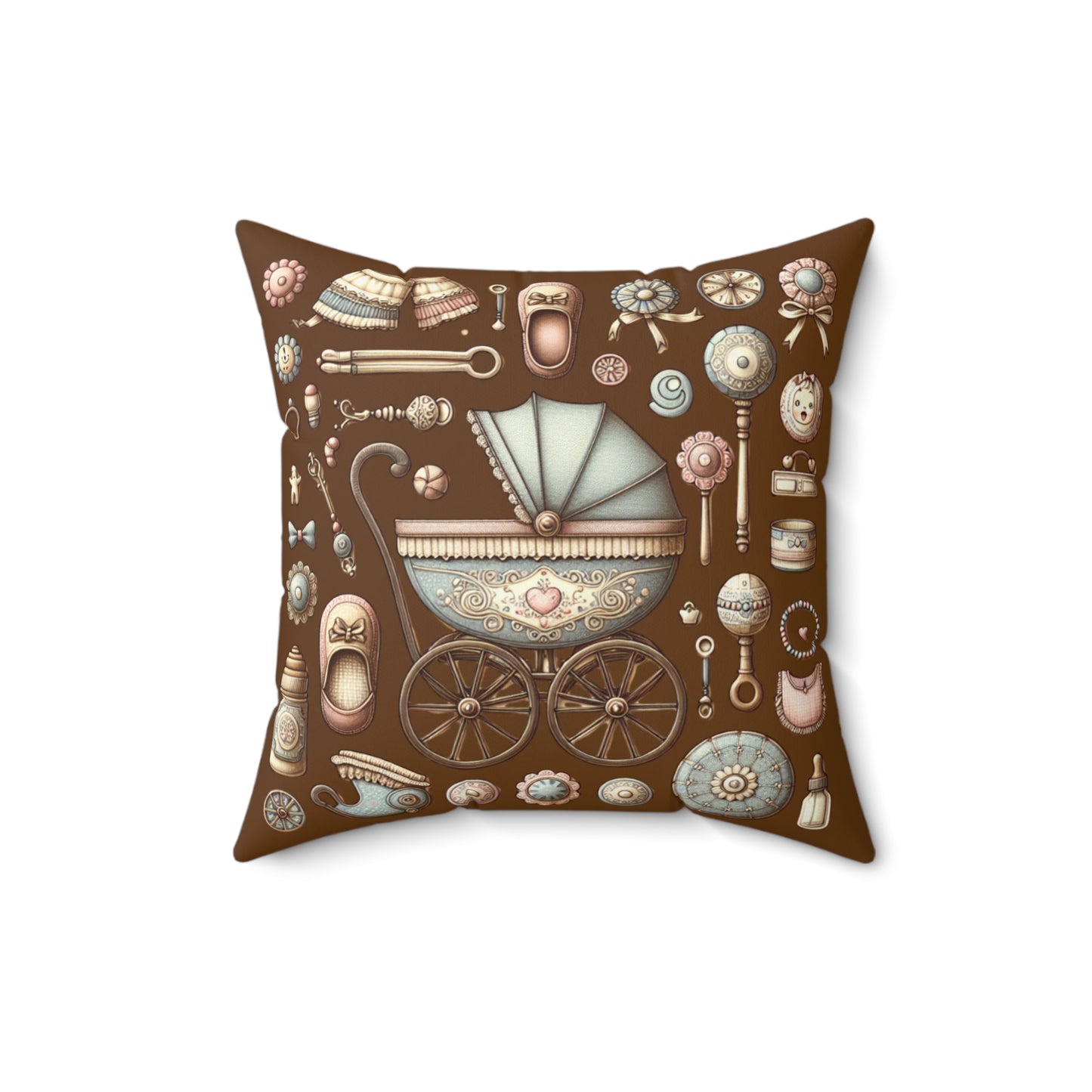 Beautiful Polyester Square Pillow for a Baby's Room, Baby Shower Gift for Boy or Girl, Cute Gift for a Baby Shower,