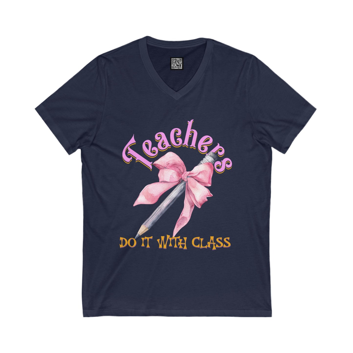 Teacher Appreciation V-Neck Tee, Gifts for Educators, Coquette Bow Back to School Shirt, Teachers Day T-Shirt, Fun Teacher Gift
