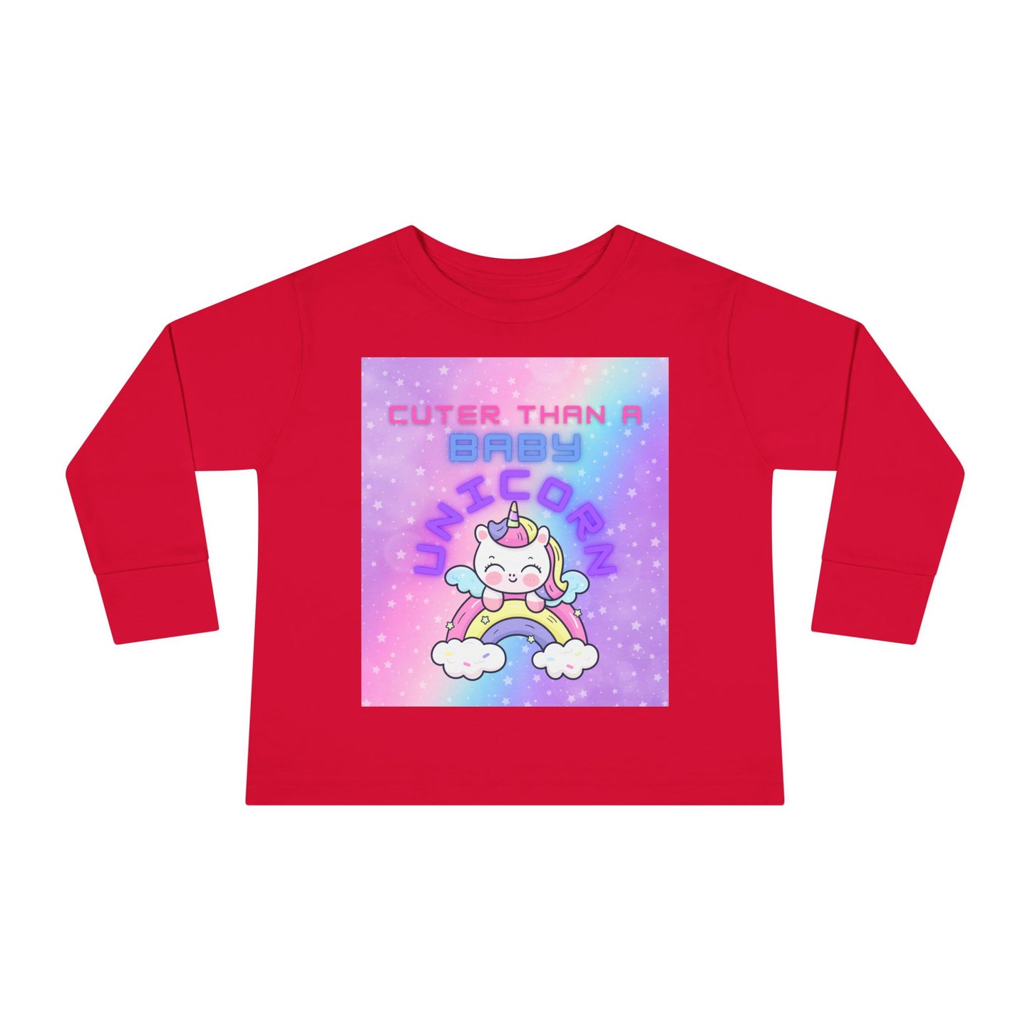 Cuter Than a Unicorn Toddler Long Sleeve Tee, Cute Birthday Gifts for Toddlers,