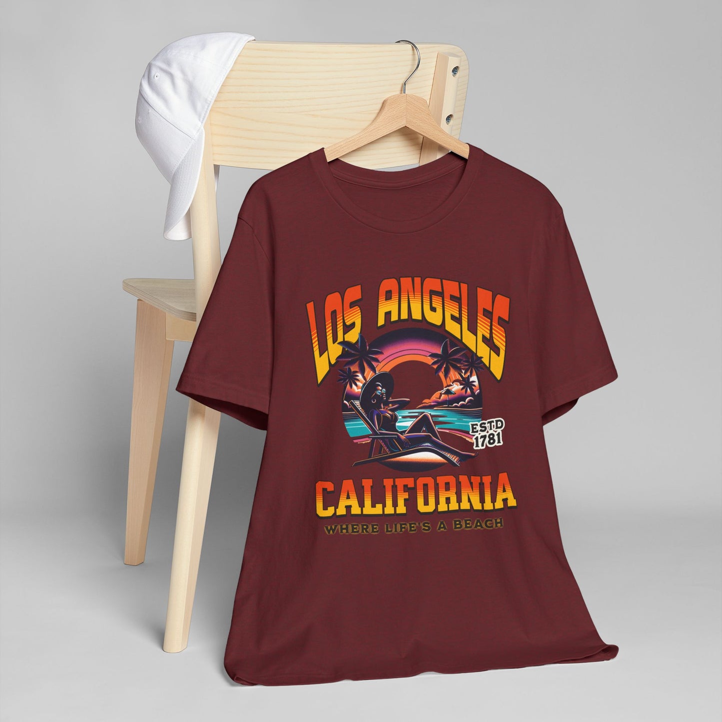 Los Angeles Vibes – “Where Life’s a Beach” Tee, Los Angeles Style Clothing, Beach Style T-Shirt, Rep Your City Los Angeles