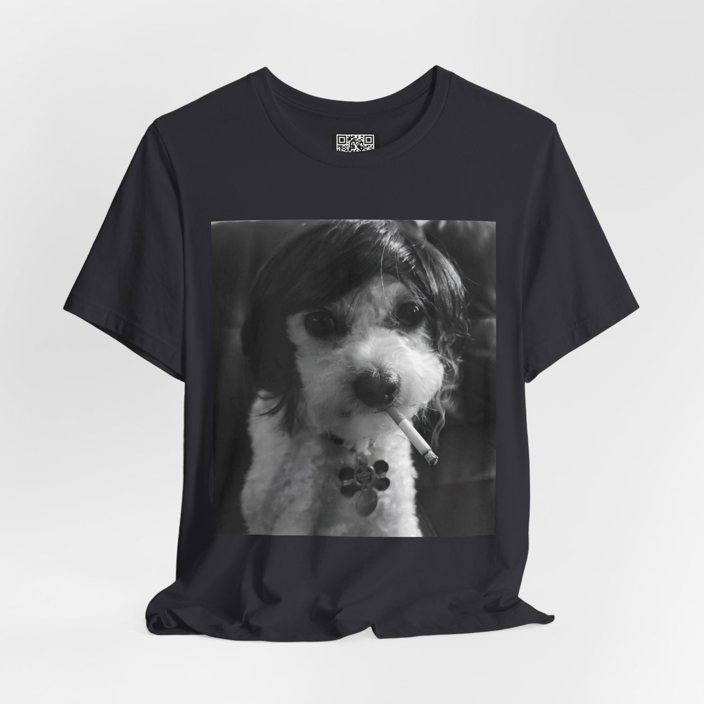 Personalized Dog Photo Tee — Retro Black & White Puppy Portrait T-Shirt