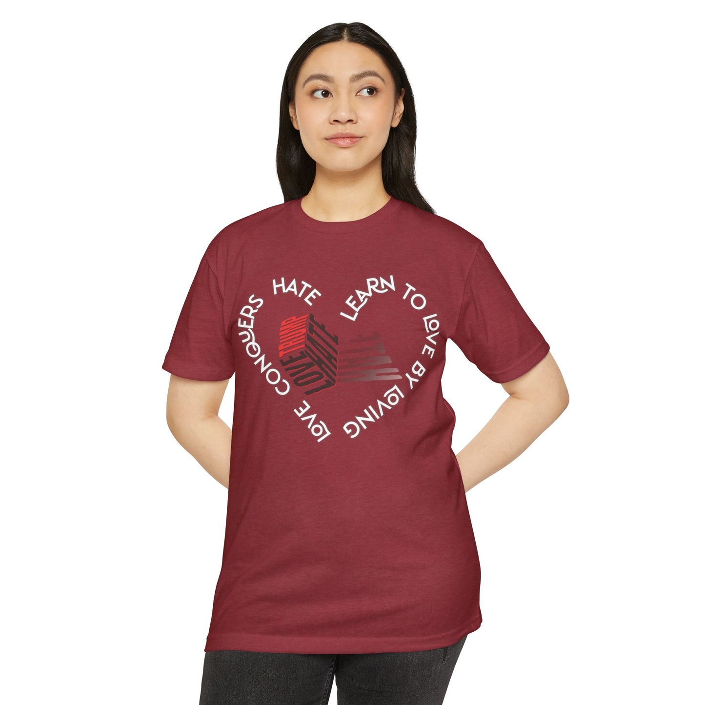 Vibrant Love Trump Hate Unisex T-Shirt, Graphic Tee for Casual Wear, Ideal for Gift, Summer Vibes, Celebration Style, Trendy Streetwear