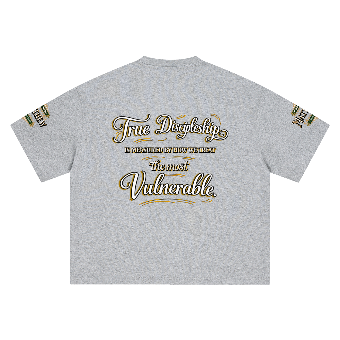 Kindness Matthew 25:40 – Unisex Heavyweight Boxy Oversized Graphic T-Shirt