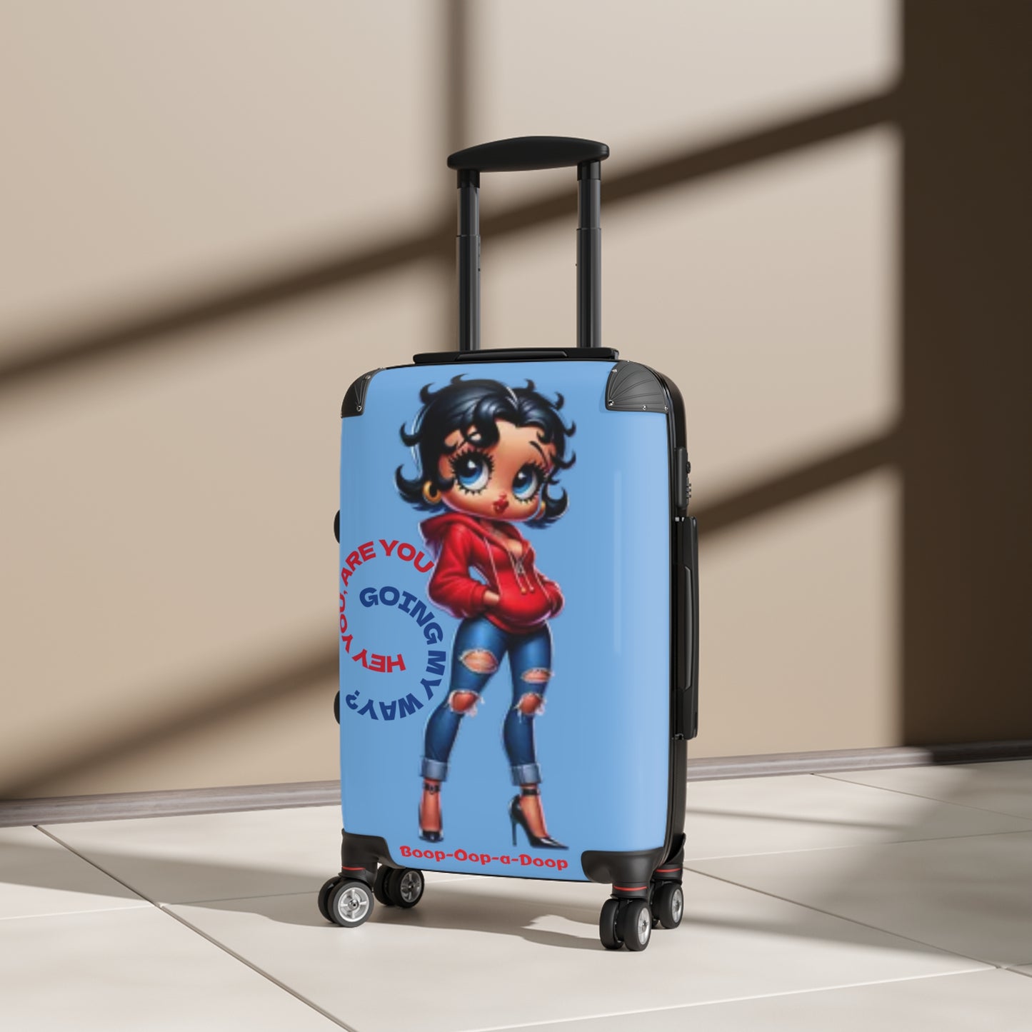 Chic Travel Suitcase with Trendy Betty Boop Cartoon Design, Durable Luggage for Fashion Lovers, Perfect Gift for Travelers, Weekend Getaways